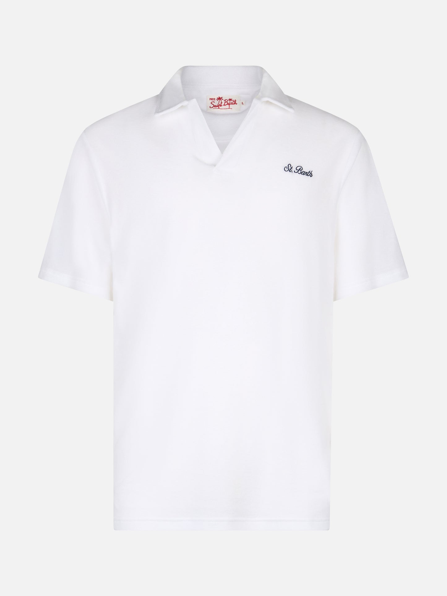 Man white terry polo shirt Jeremy - MC2 Saint Barth