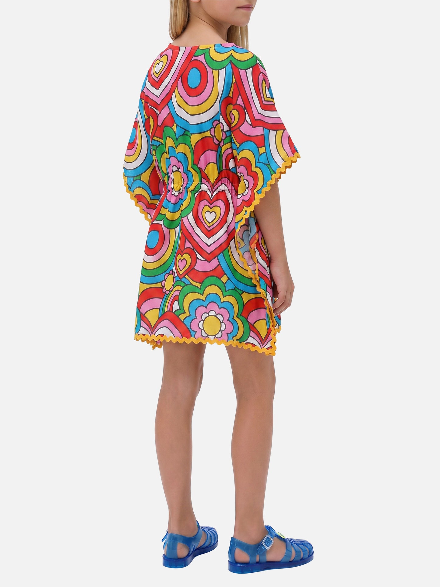Poncho Kate con stampa multicolore