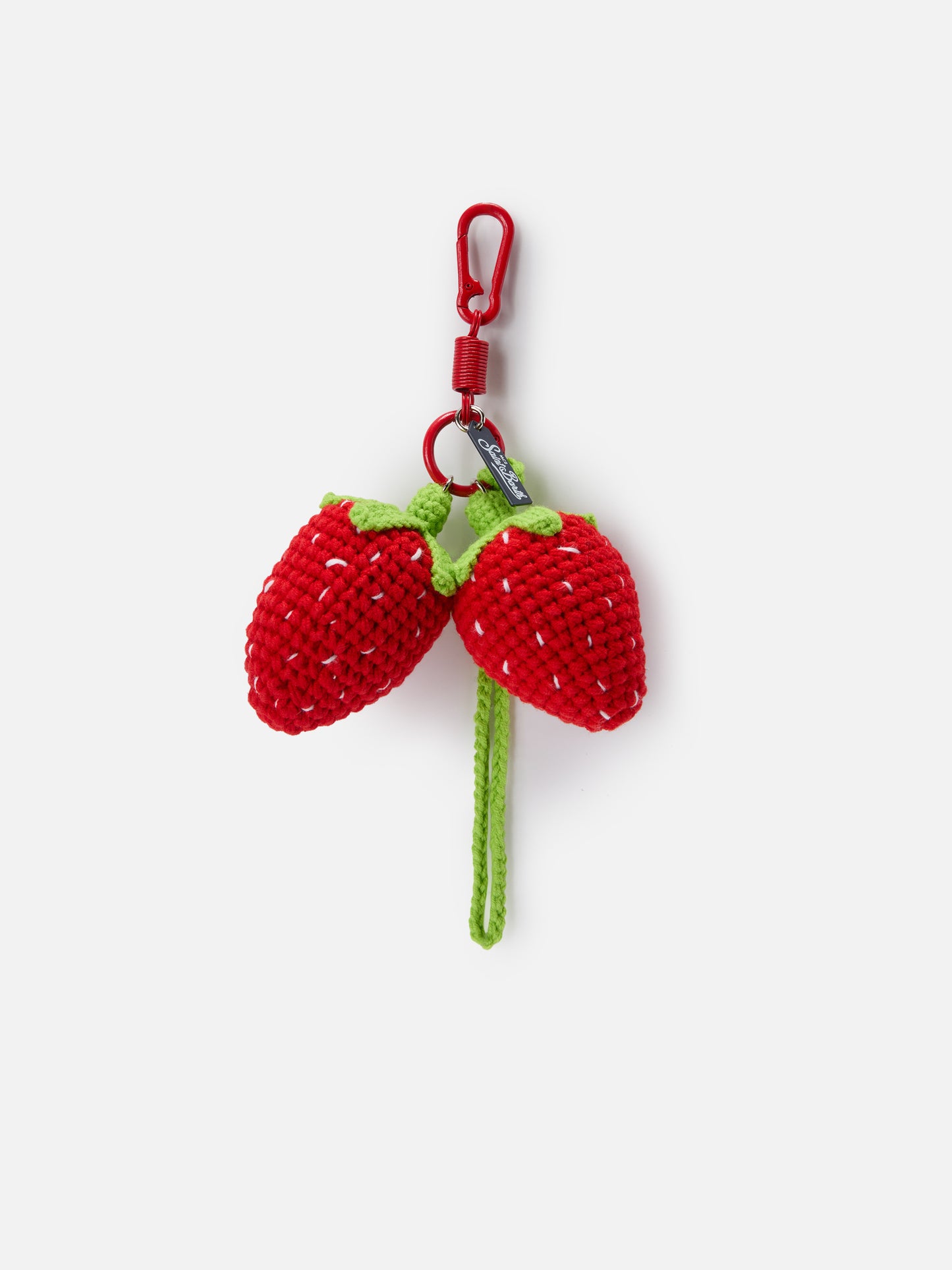 Portachiavi crochet a forma di fragole con moschettone