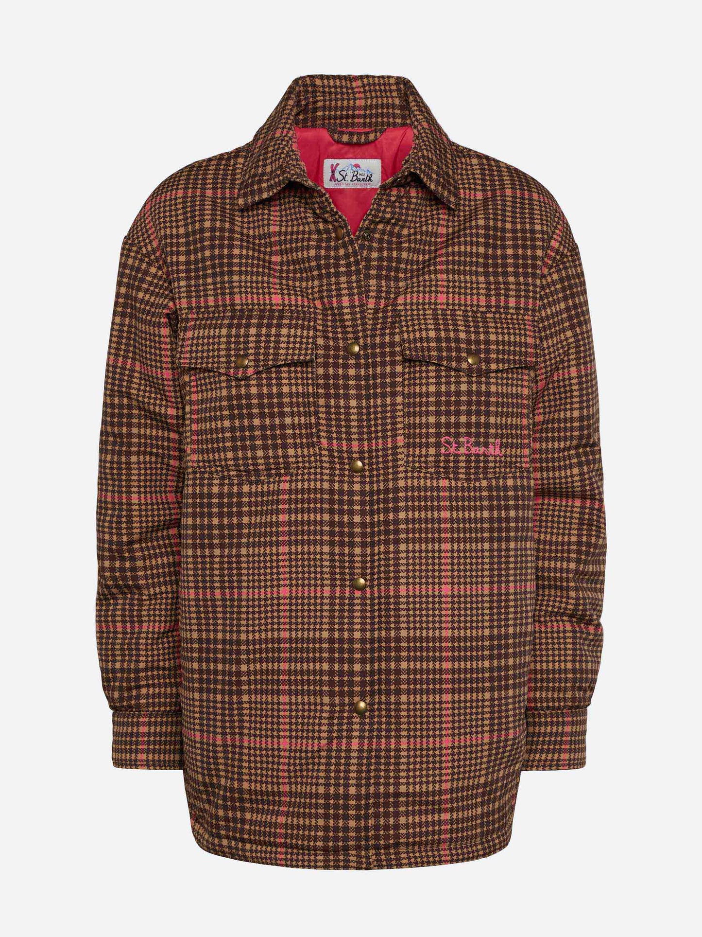 Quilted padded lightweight jacket Kimmy with pied de poule print - MC2 Saint Barth