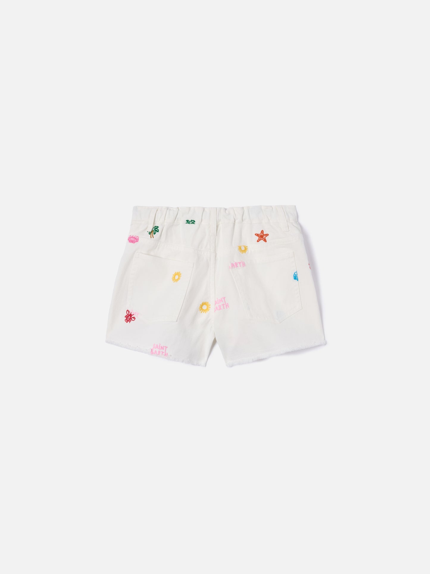 Short en coton Kiko Jr avec broderie multicolore