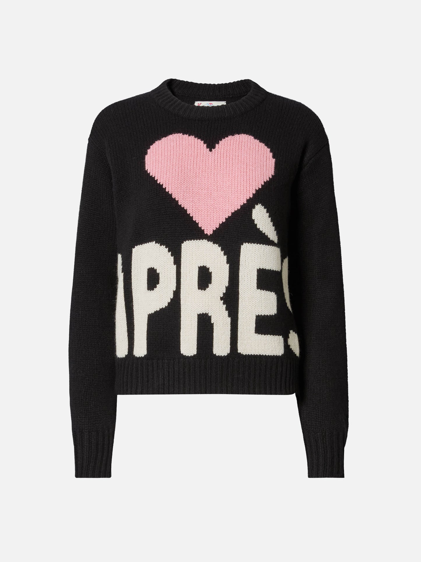 Kyla wool sweater in black with Après jacquard