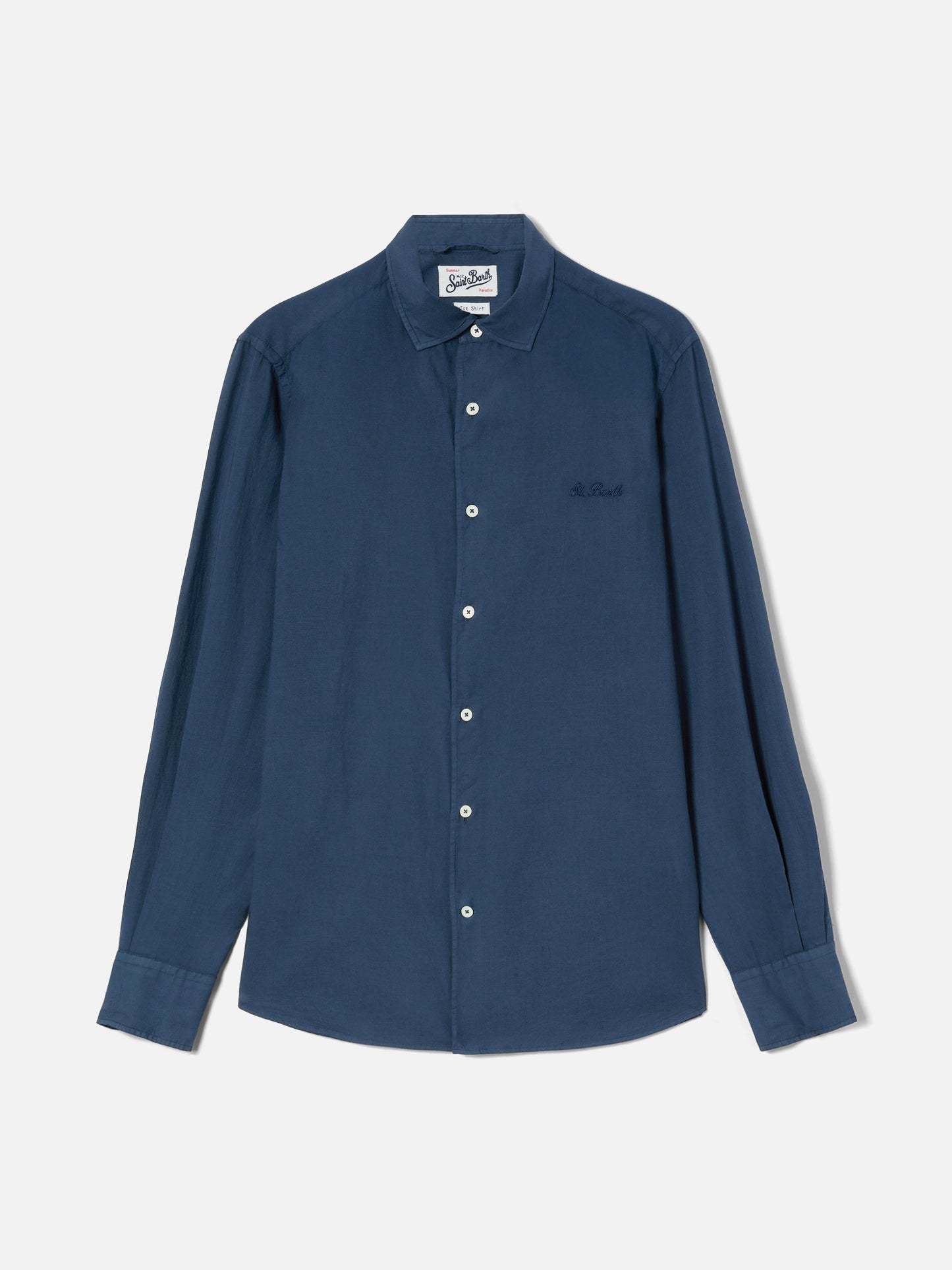 Camicia Chemise Ice in puro voile di cotone blu navy