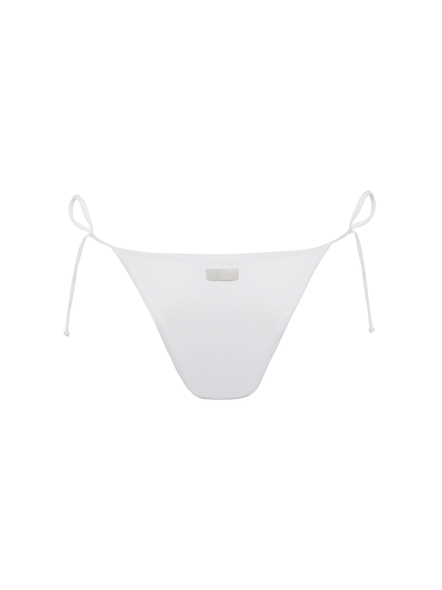 Marielle slip mare classico bianco con applicazioni di strass a righe