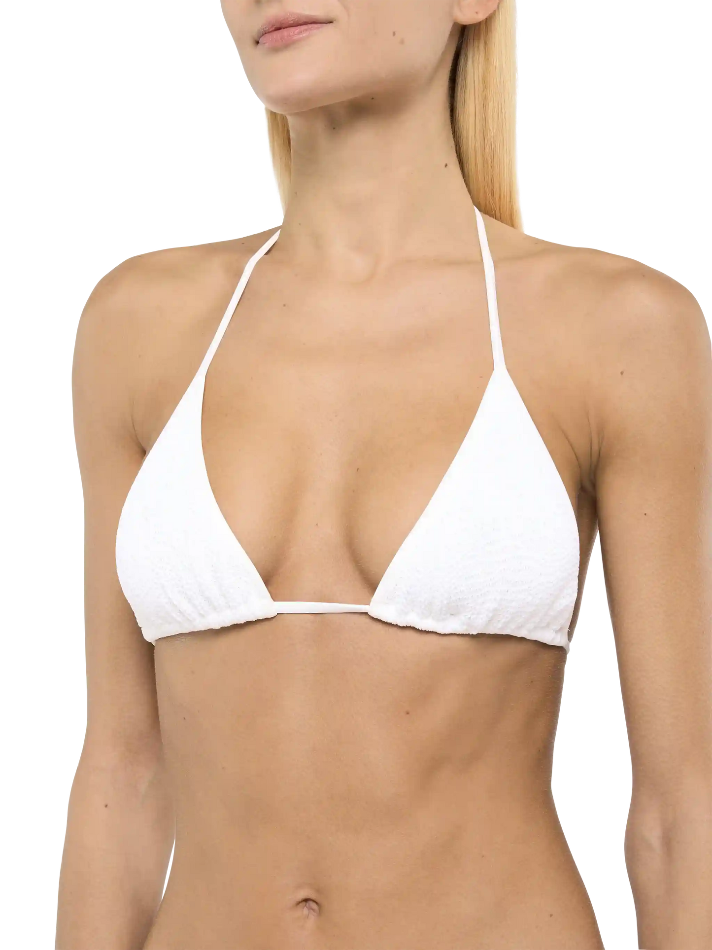 Leah white crinkle triangle top - MC2 Saint Barth