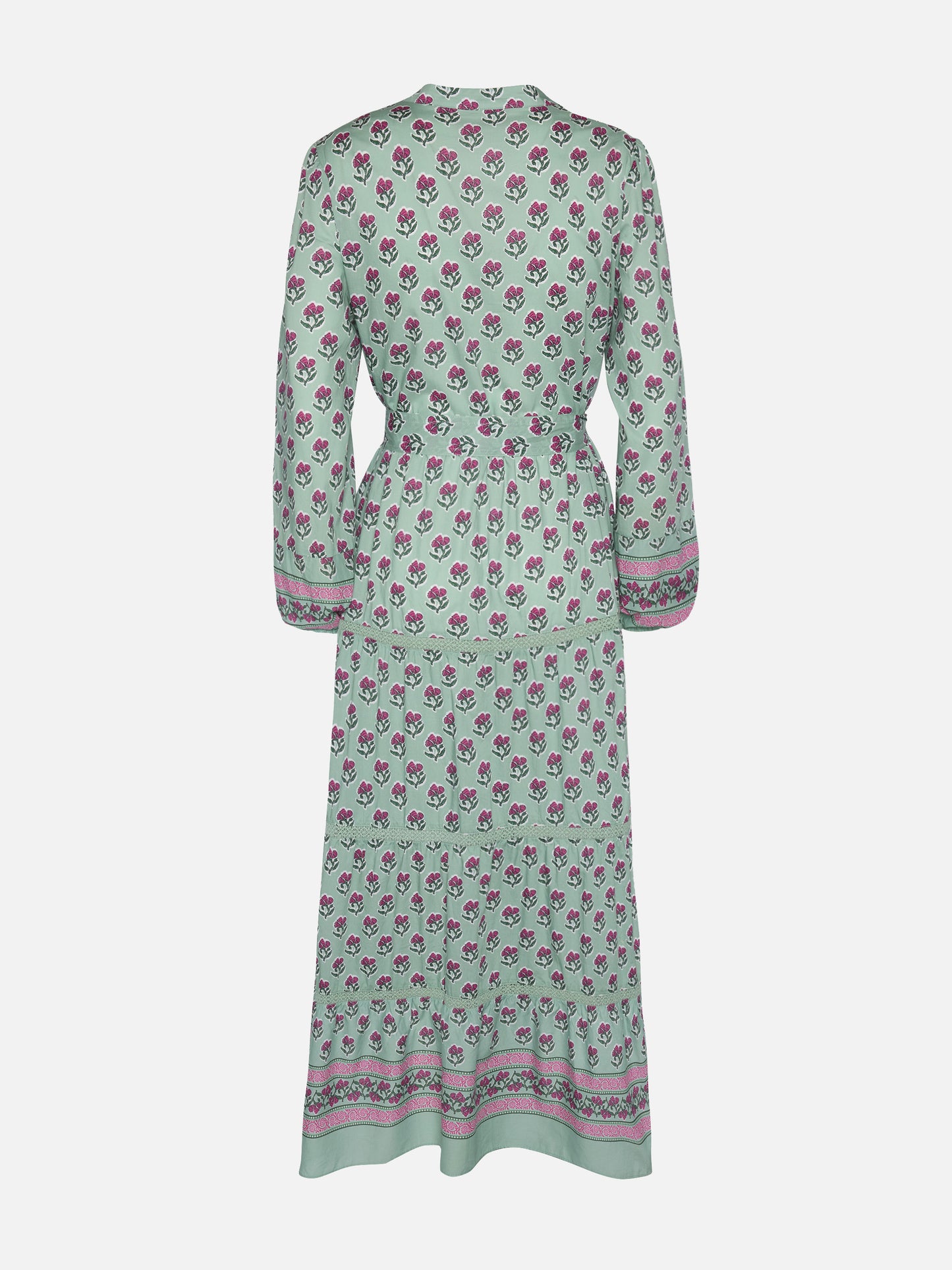 Leyde cotton maxi dress with floral print