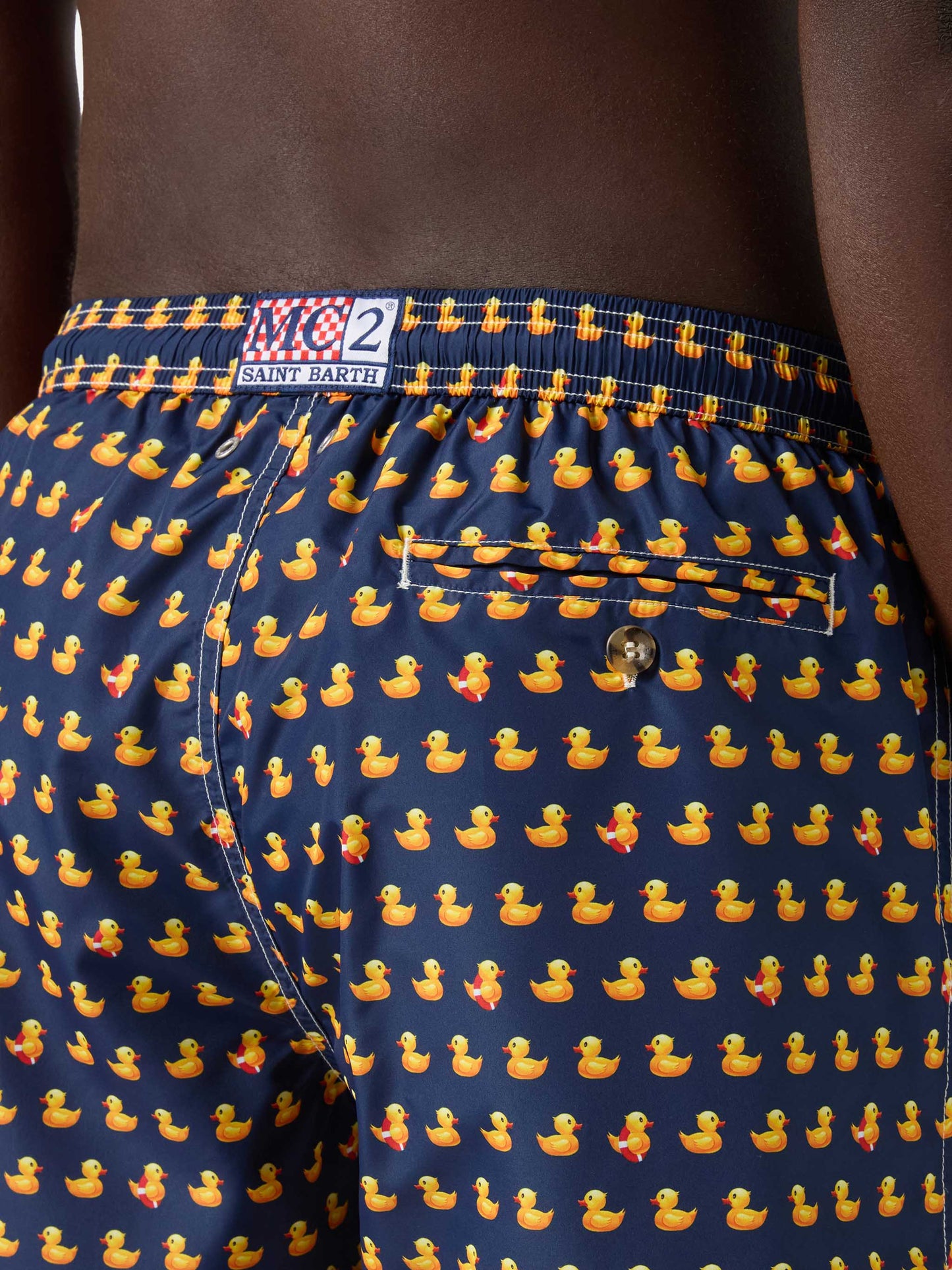 Costume mare Lighting Micro navy con stampa paperelle all-over