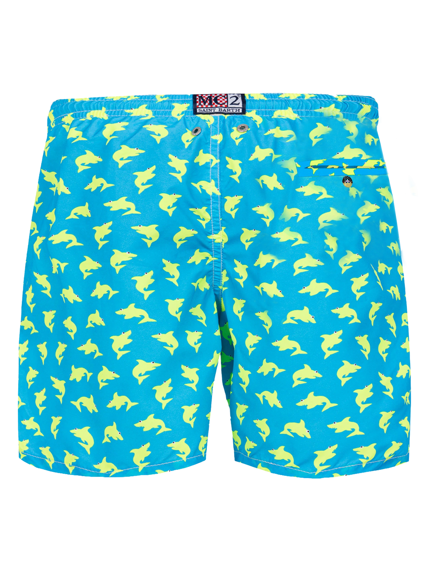 Man light fabric swim shorts with shark - MC2 Saint Barth