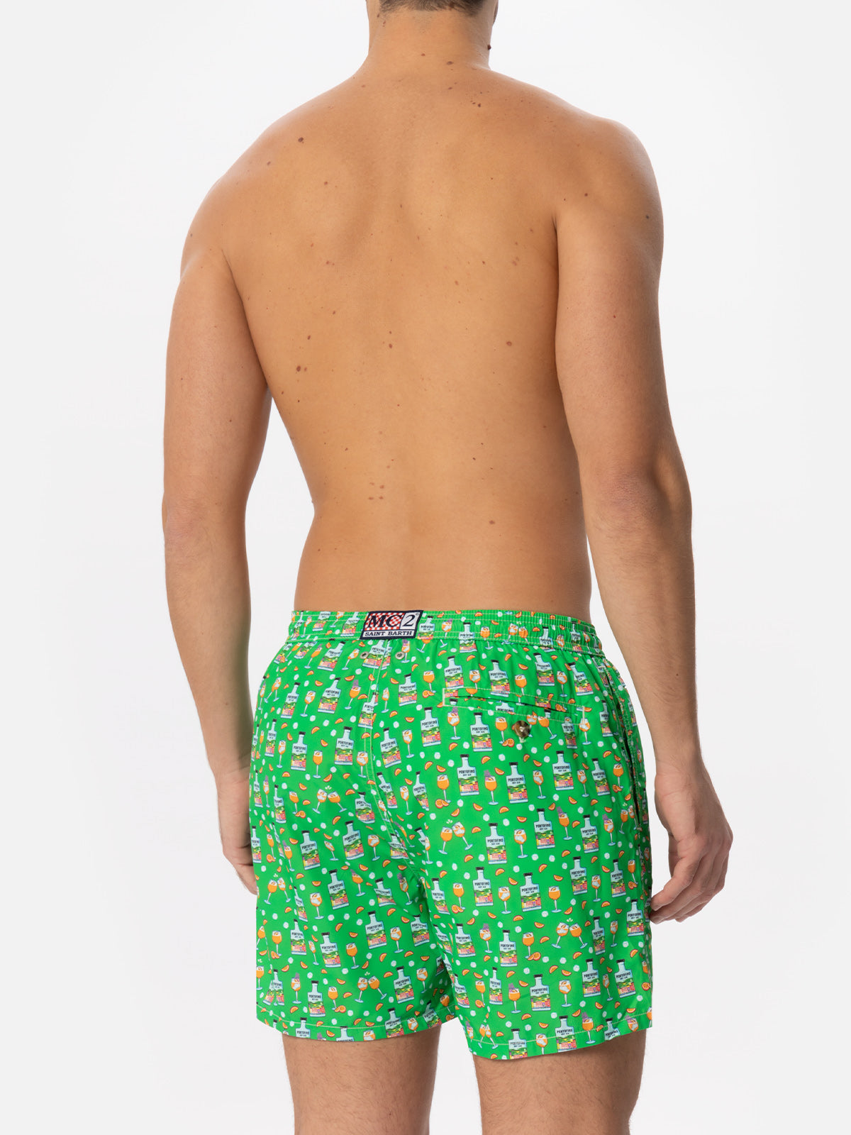 Man light fabric swim shorts with Gin print | PORTOFINO DRY GIN SPECIAL EDITION - MC2 Saint Barth