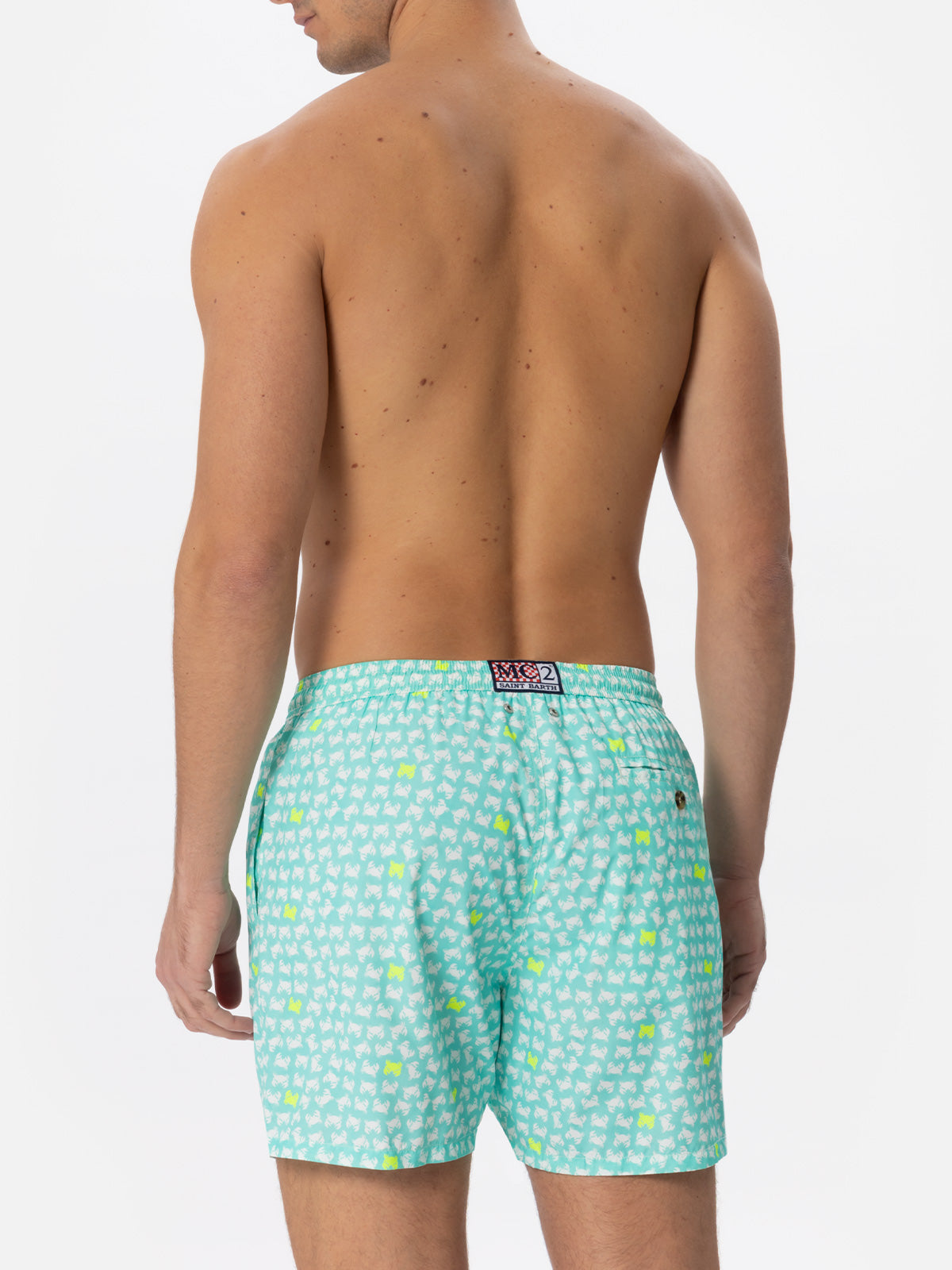 Man light fabric swim shorts with crabs print - MC2 Saint Barth