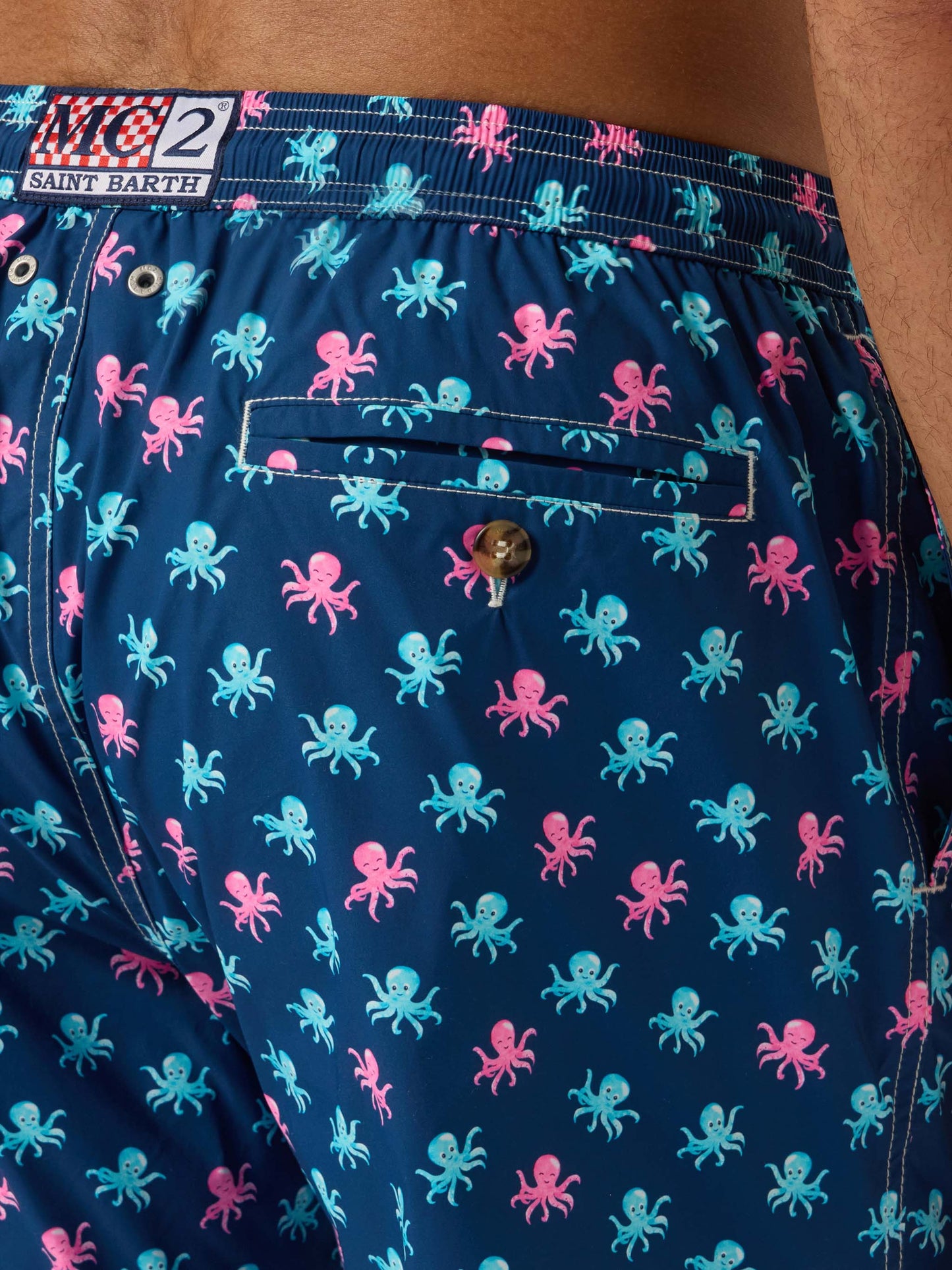 Costume mare Lighting Micro blu navy con stampa polipi all-over