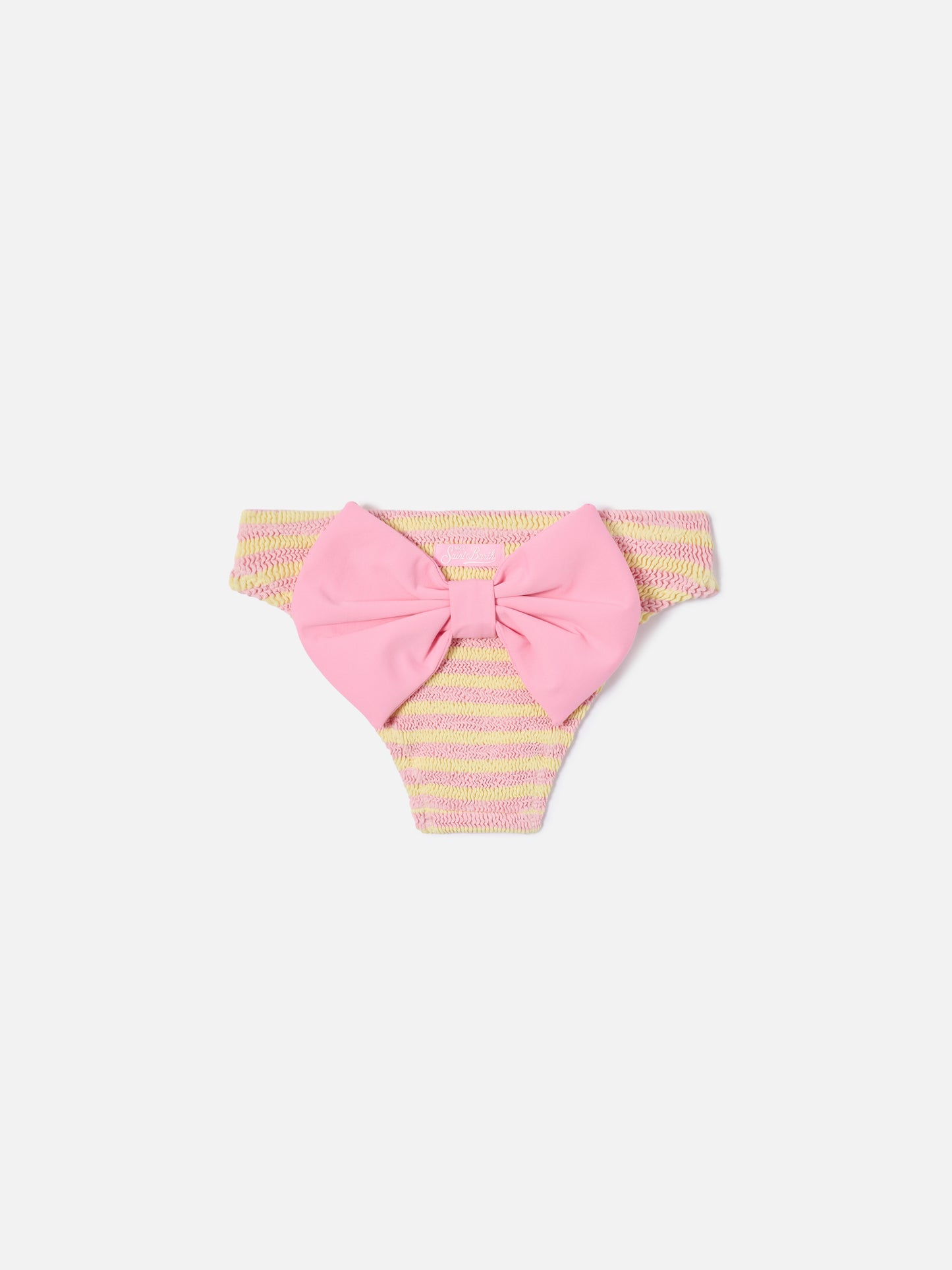 Braguita de baño Madame crinkle a rayas en rosa y amarillo