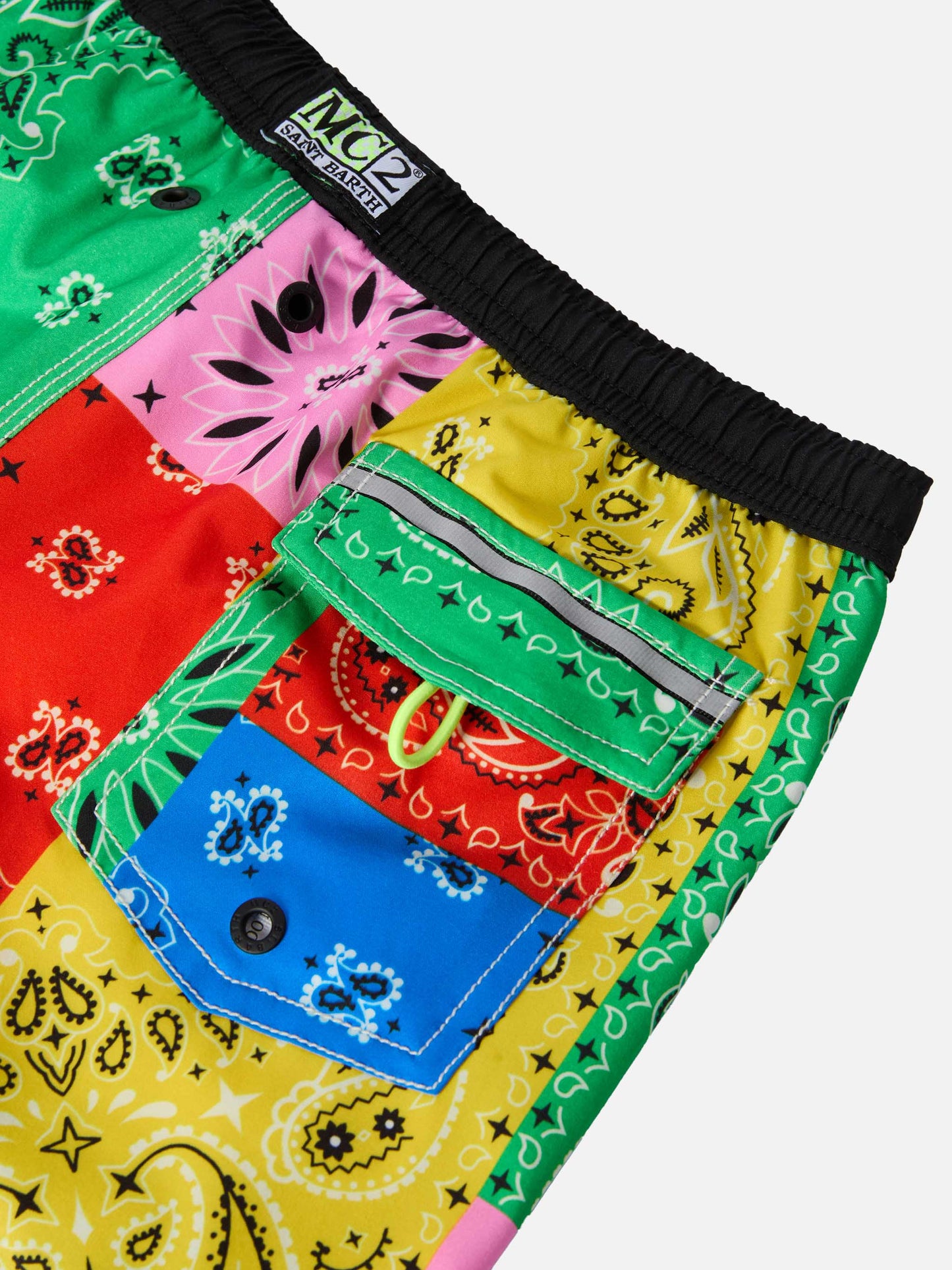 Long swim shorts Malibu Jr with bandanna print