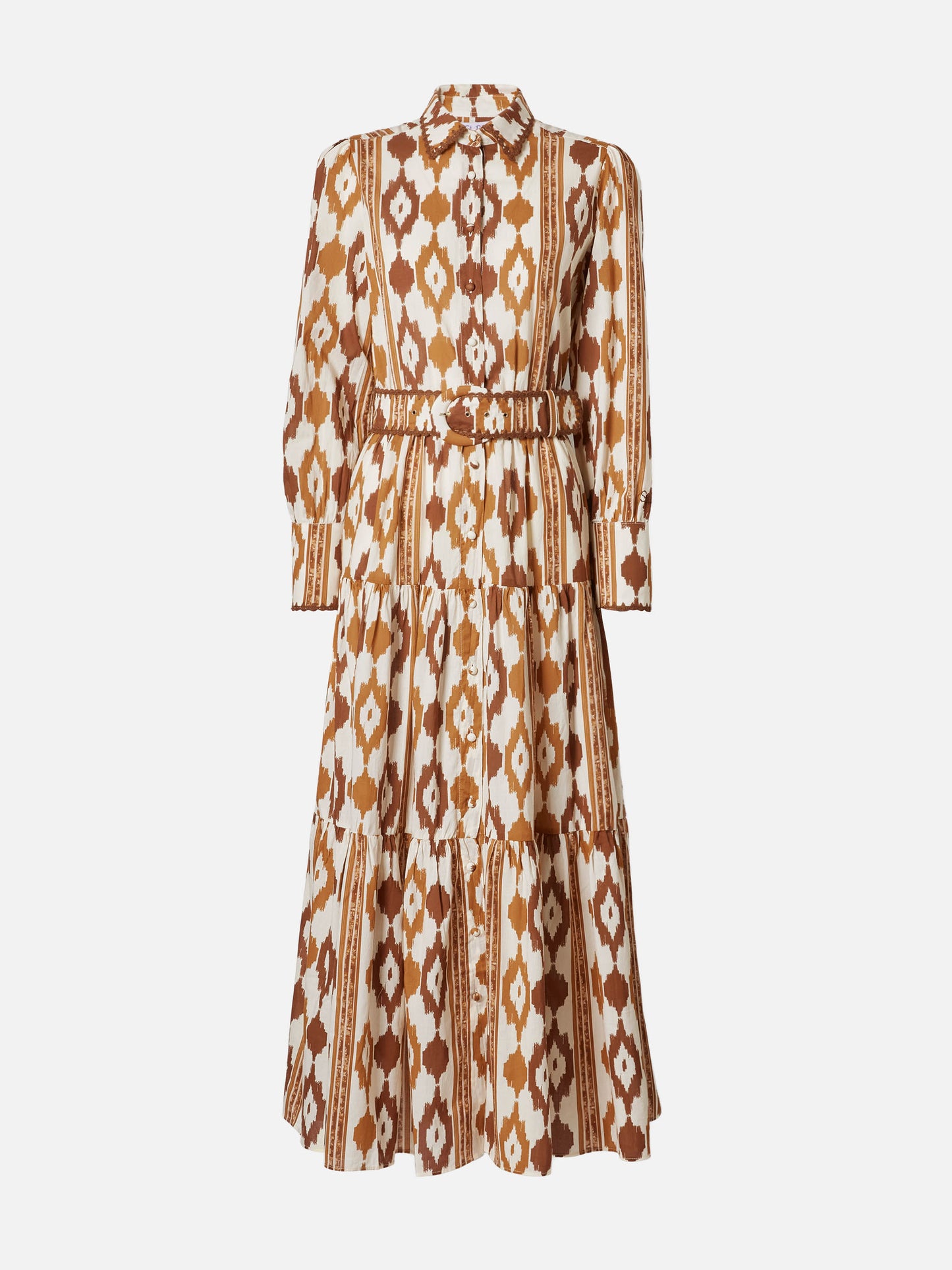Abito a camicia lungo Marbella con stampa ikat