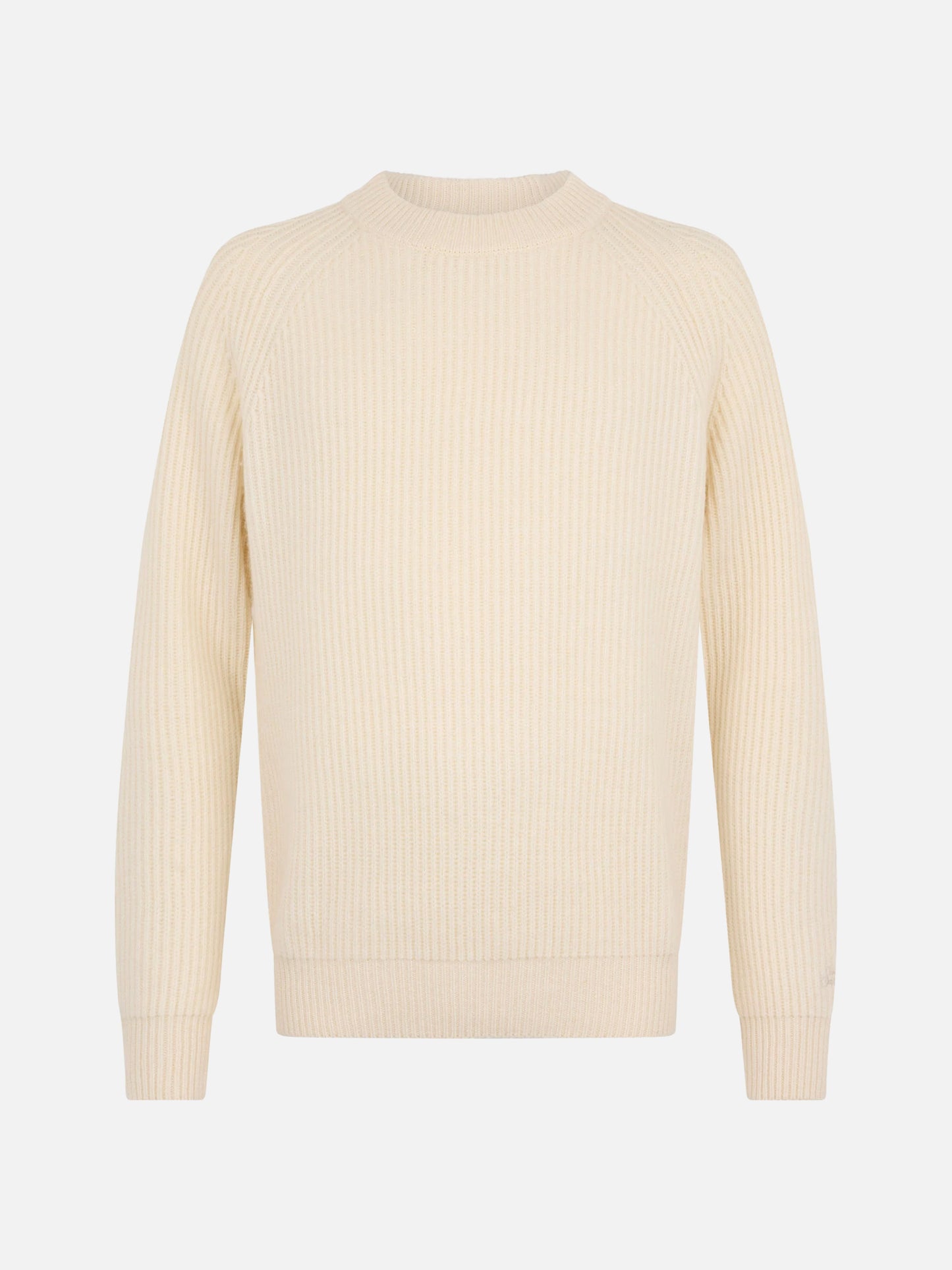BLENDED CASHMERE white ribbed sweater Marine