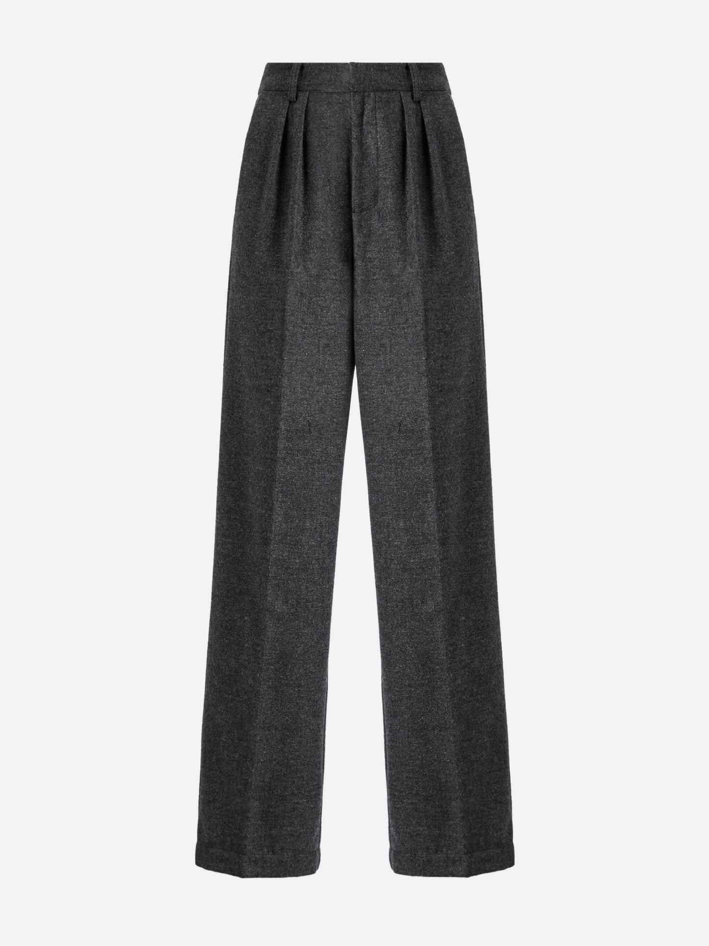 Marcel straight-leg trousers grey melange with pleats