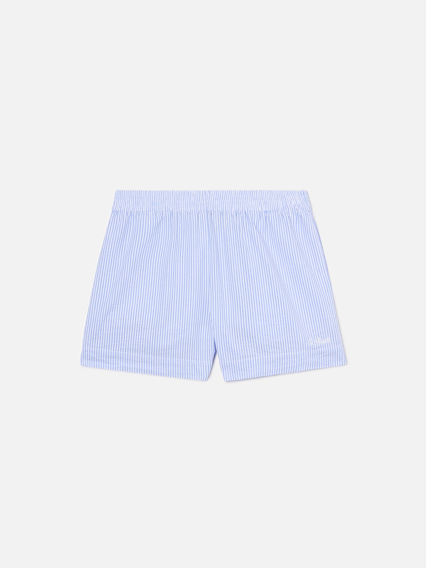 Shorts Meave in seersucker a righe azzurre