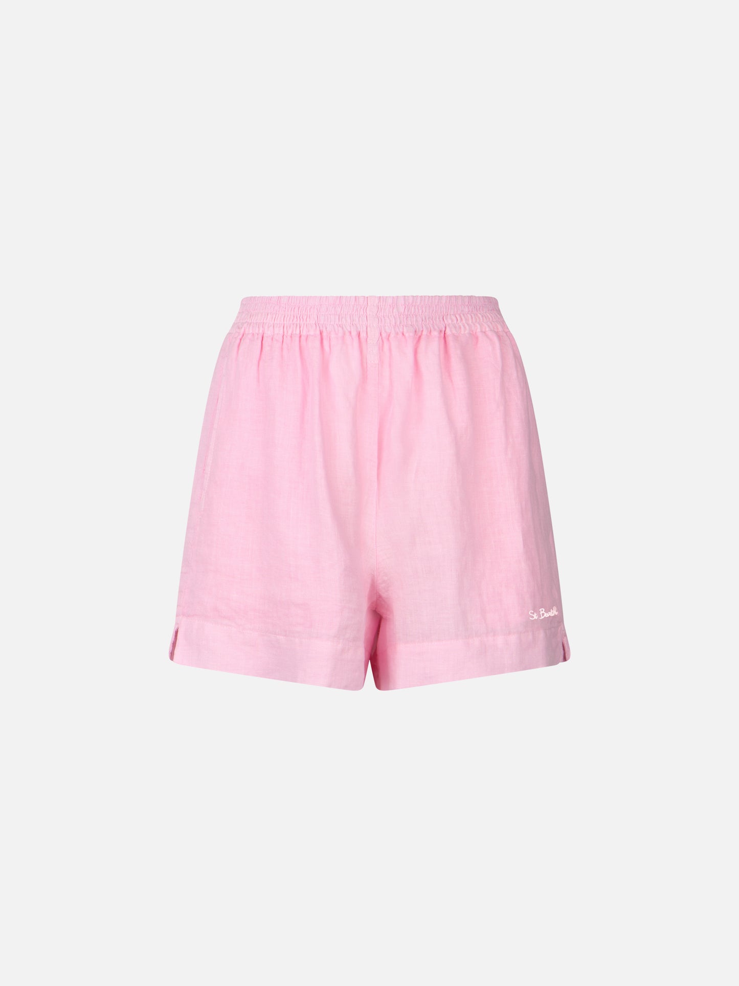 Woman pink linen pull up shorts - MC2 Saint Barth