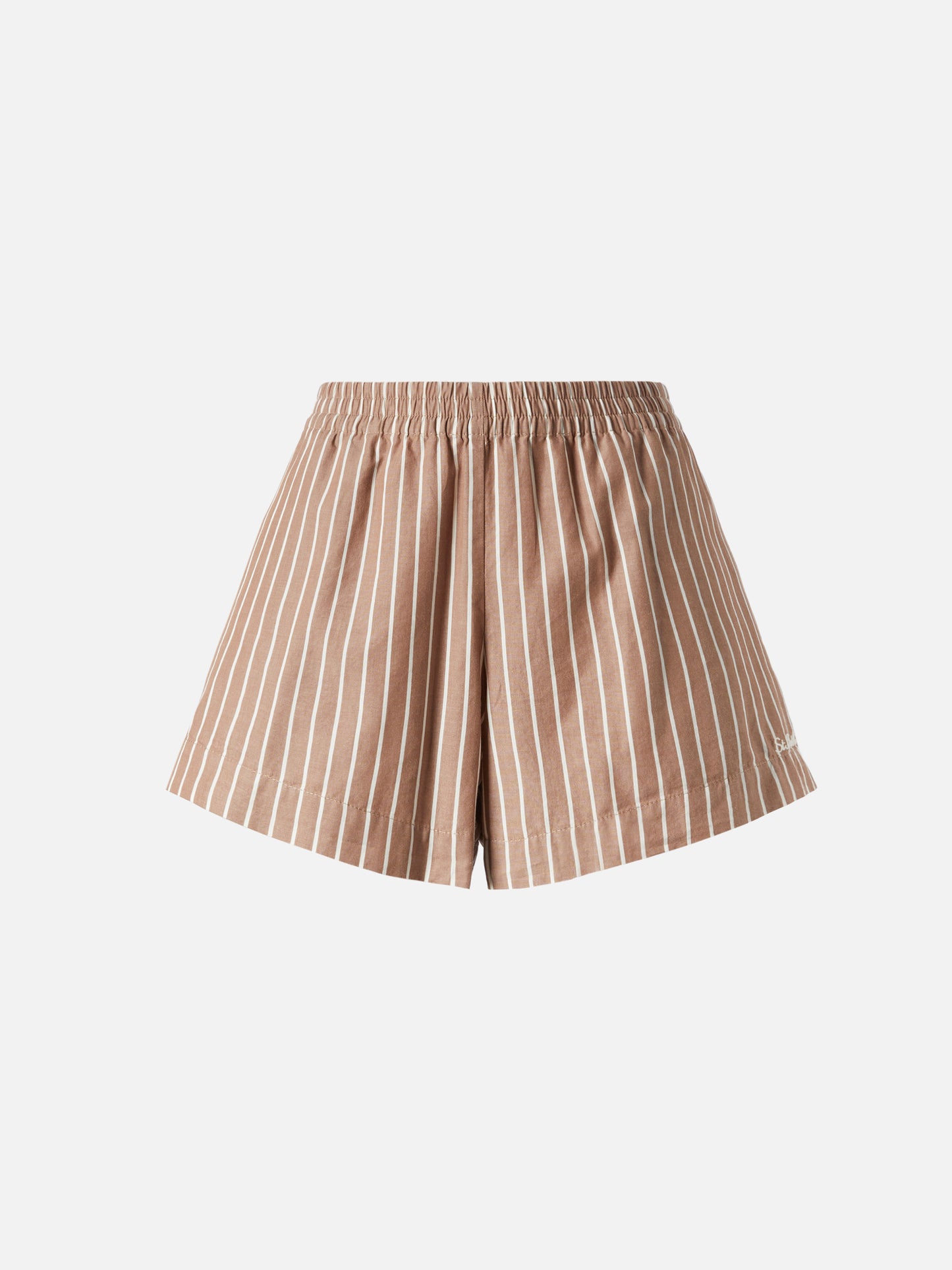 Meave shorts pull up in popeline di cotone con stampa a righe