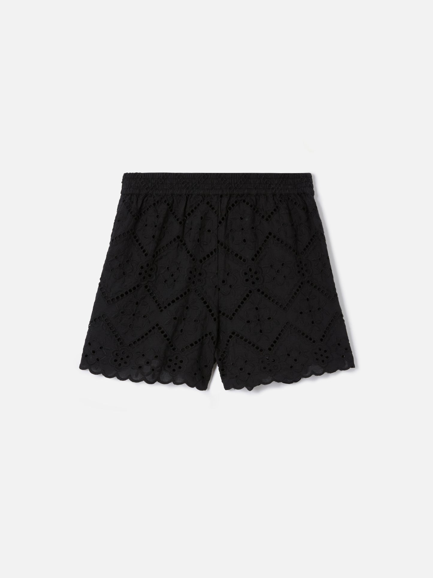 Schwarze Meave Shorts aus Broderie Anglaise