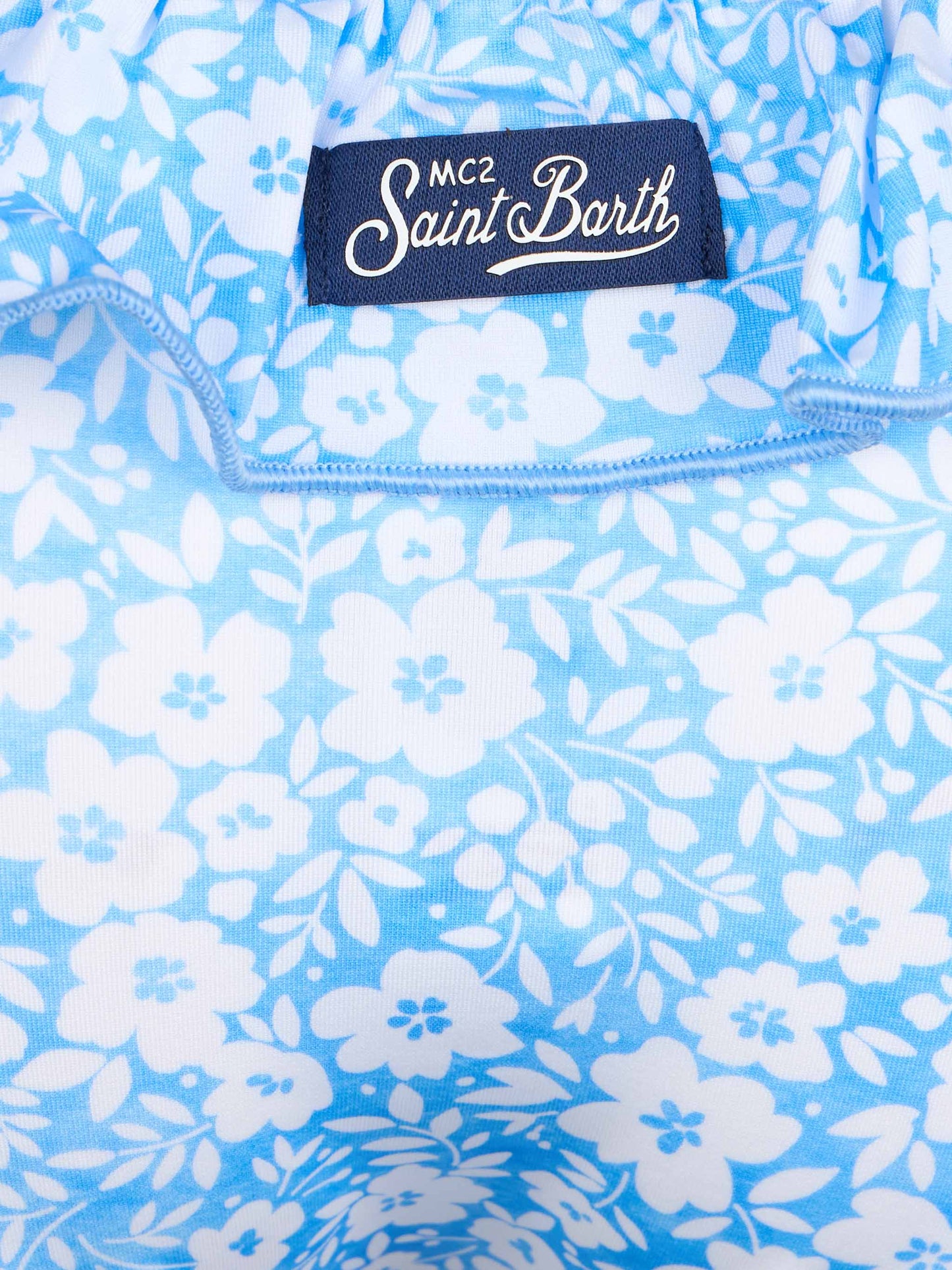 Girl ruffled swim briefs Melly with flower print - MC2 Saint Barth