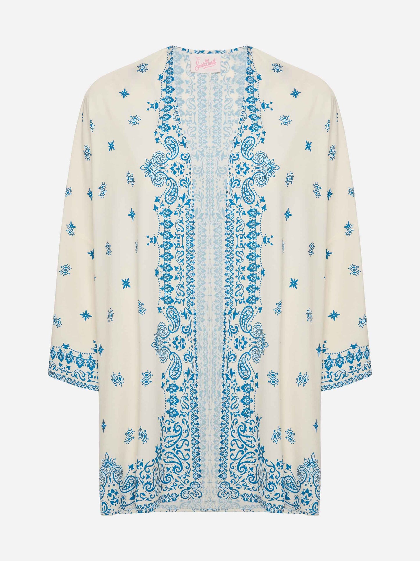 Milos kimono jacket with bandanna placed print - MC2 Saint Barth