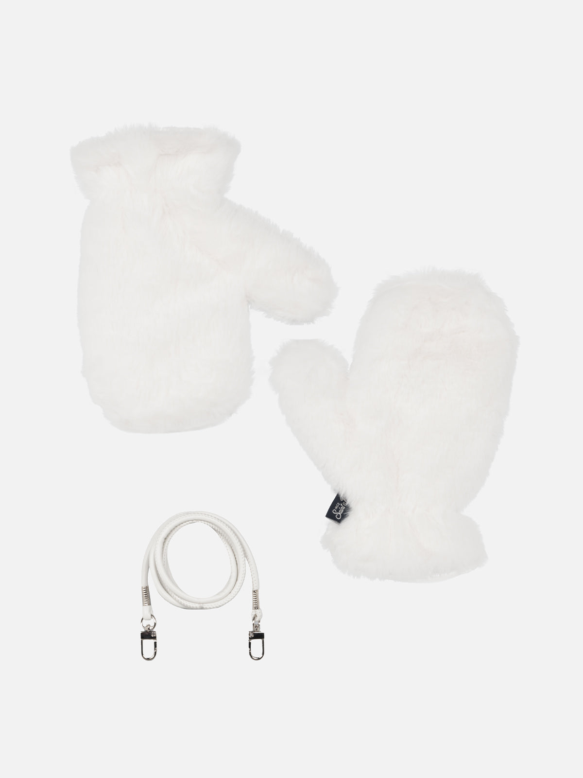 Woman white furry mittens Muffy - MC2 Saint Barth