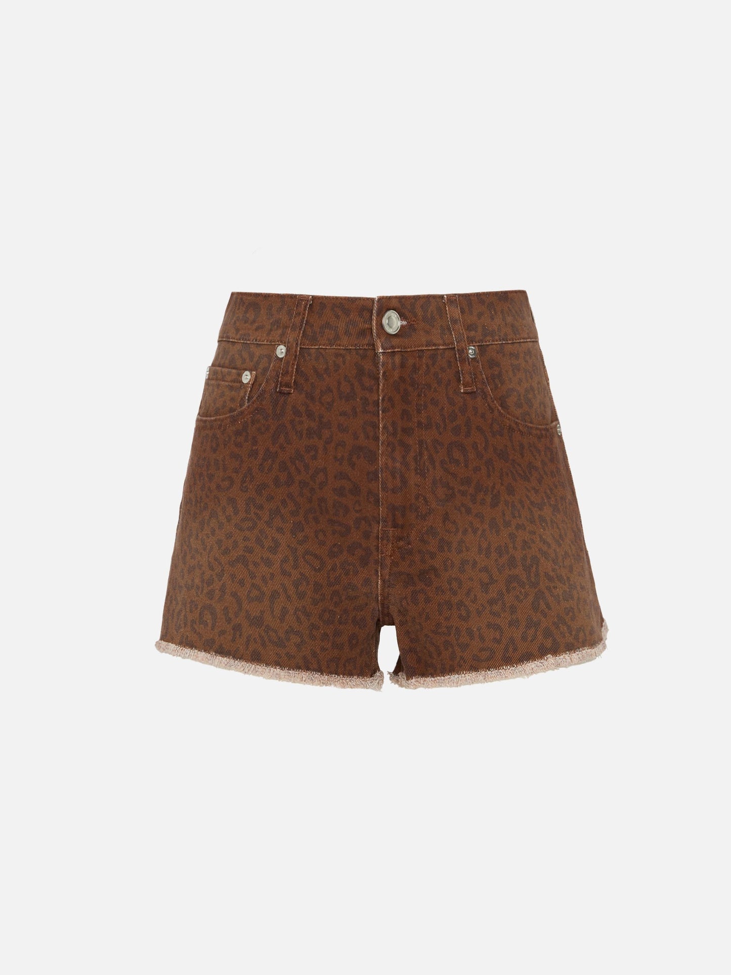 Musa denim shorts with animalier print