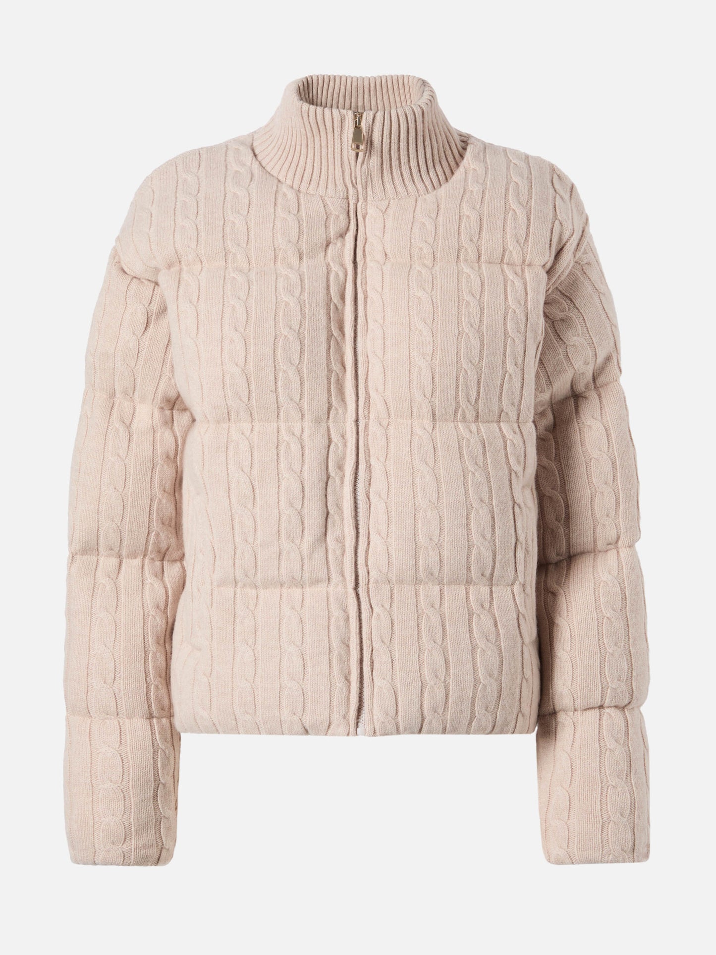 Mya padded cable-knit wool jacket
