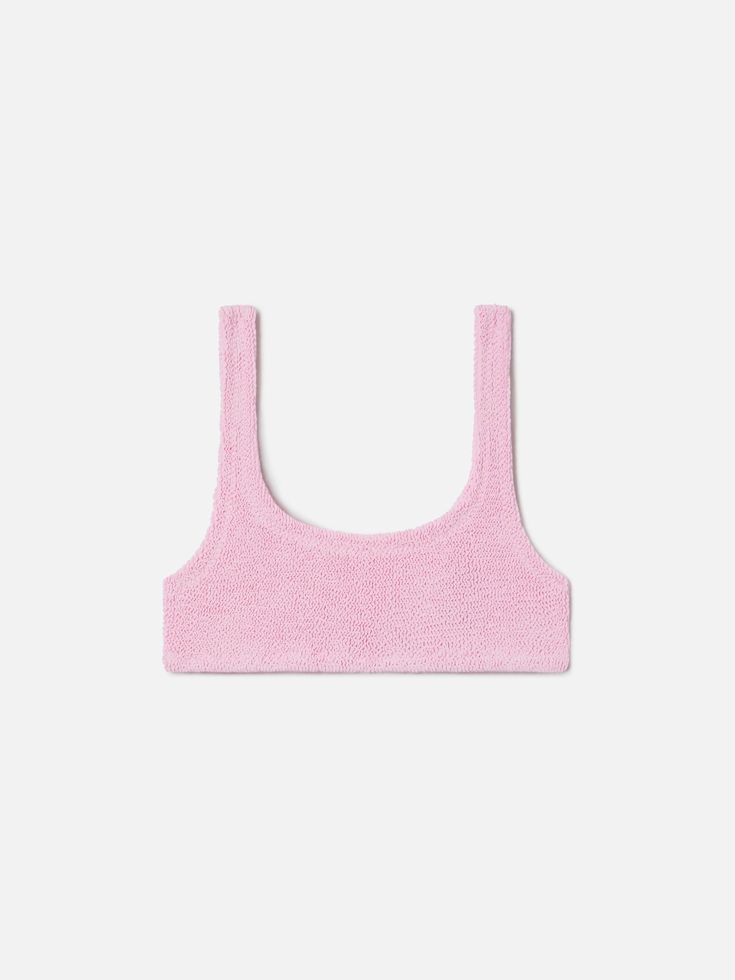 Top bikini Naima bralette in tessuto crinkle rosa