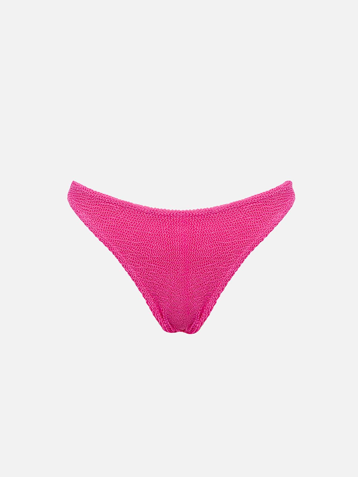 Woman fluo pink crinkle cheeky swim briefs Naomi