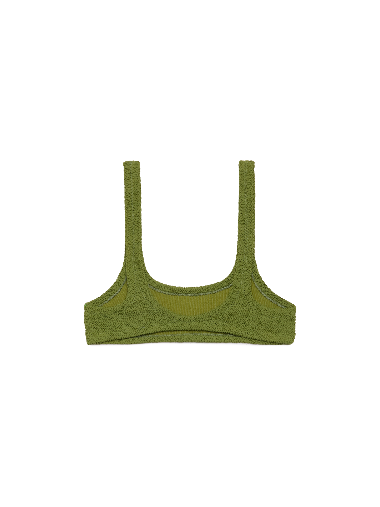 Naima military green crinkle classic bralette top - MC2 Saint Barth