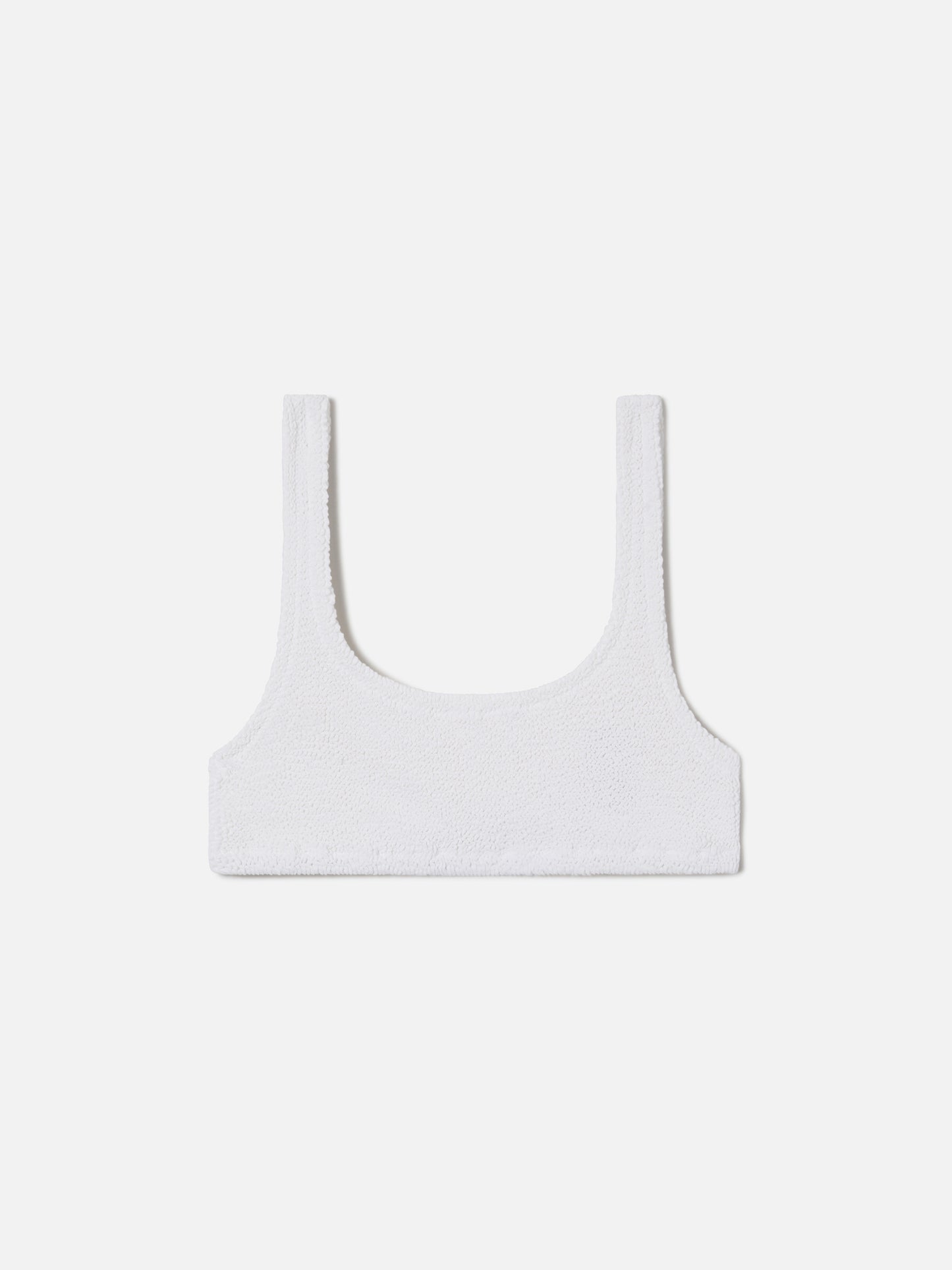 Top bikini Naima bralette in tessuto crinkle bianco