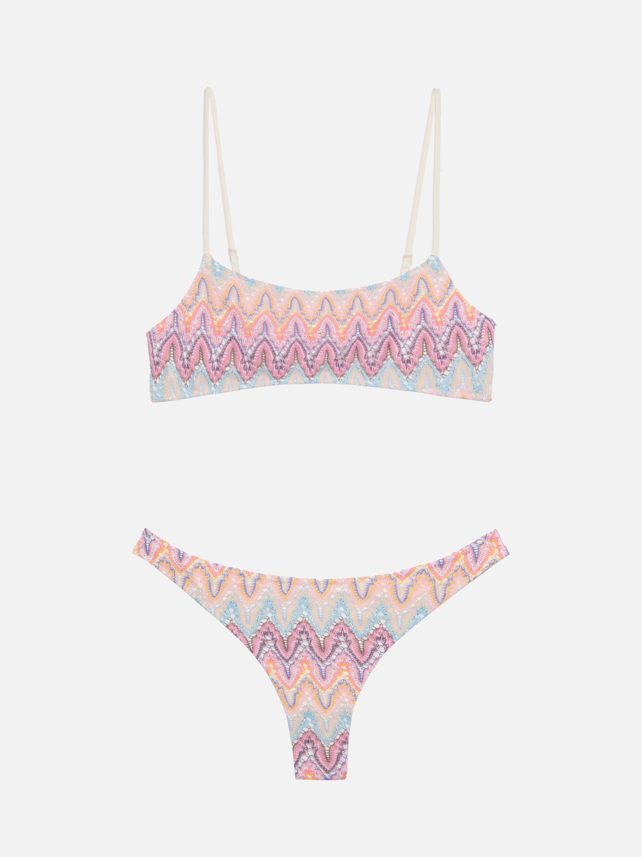 Slip bikini in maglia goffrata - BLU - Donna - 8.00