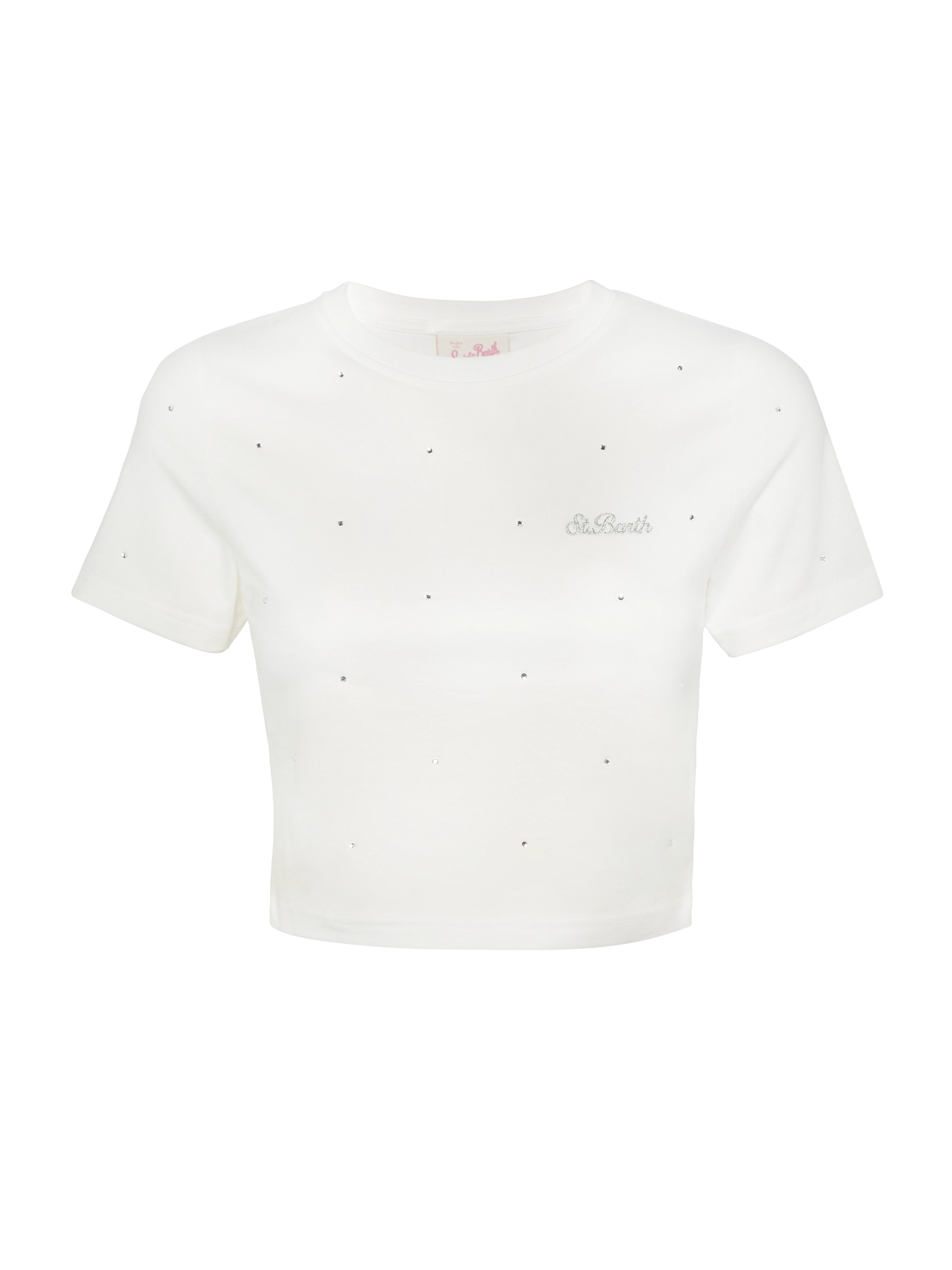 Nives cotton t-shirt with rhinestone embellishment - MC2 Saint Barth