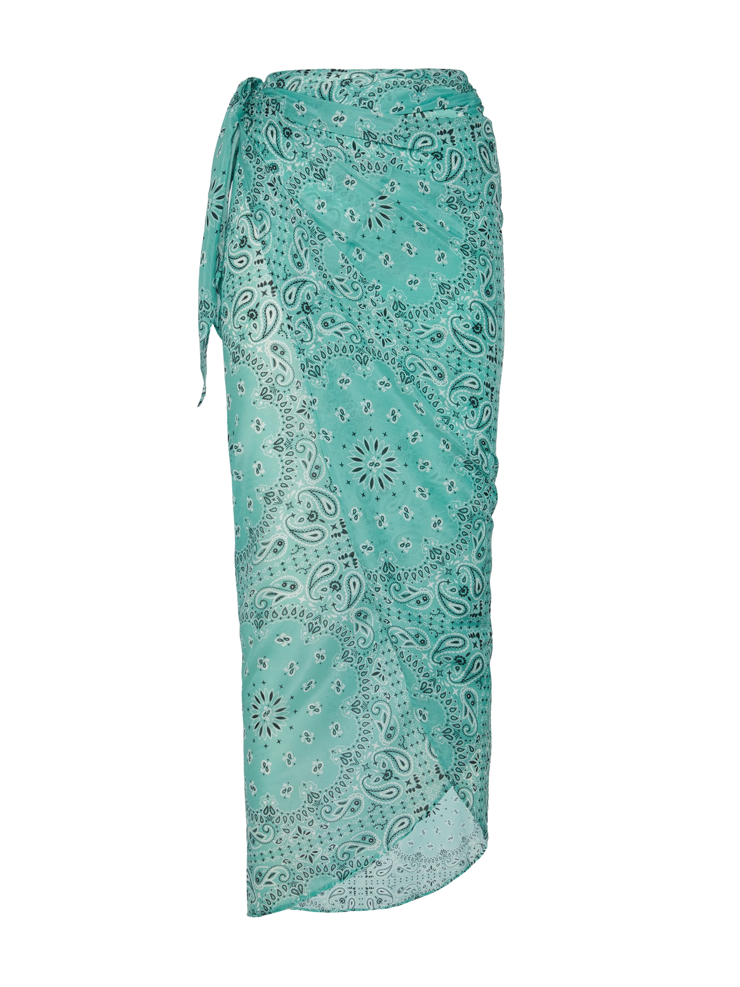 Oasi silk voile long pareo with bandanna print - MC2 Saint Barth