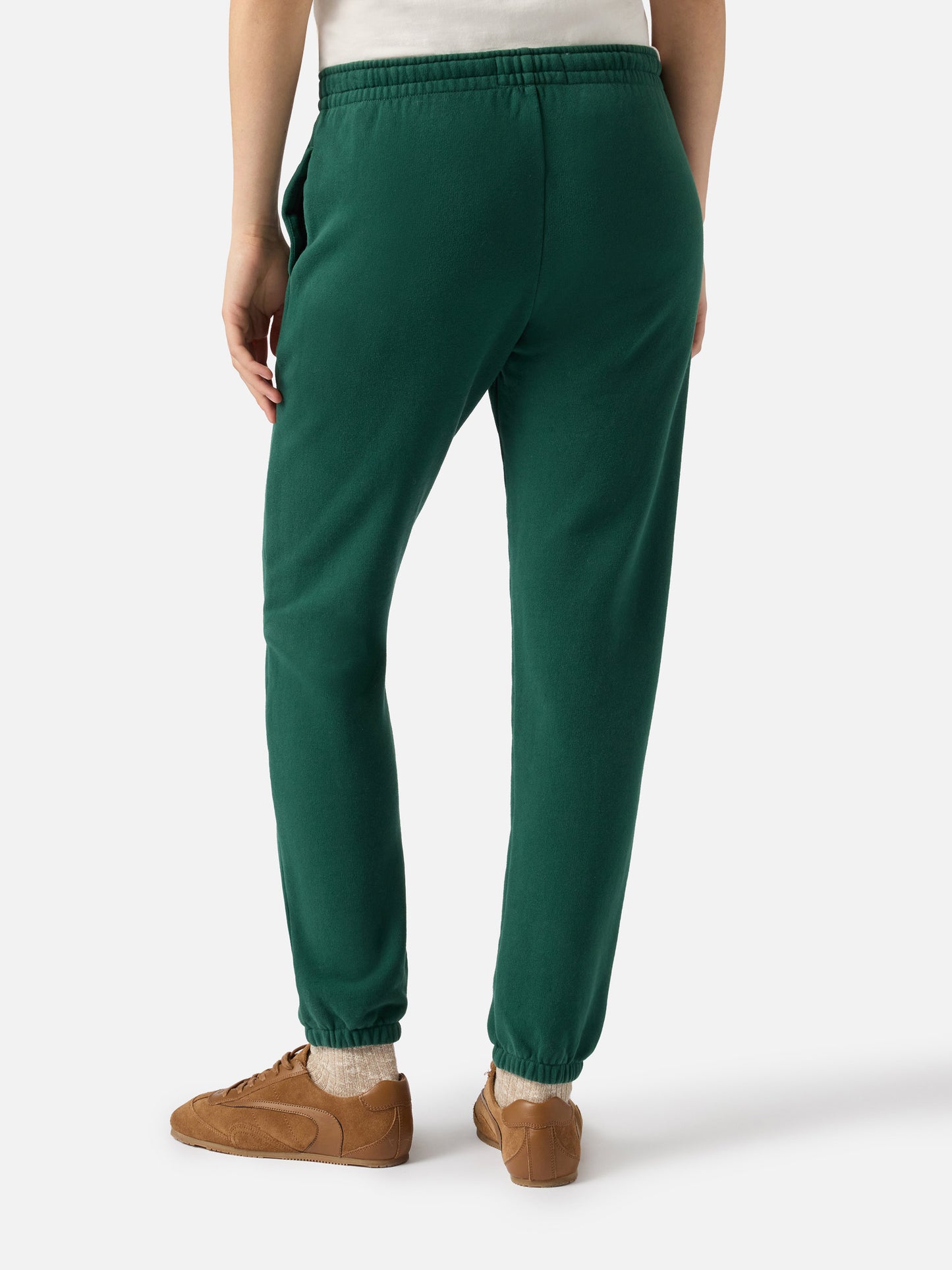 Jogginghose Odalys aus britischem Baumwollfleece in Grün für Damen