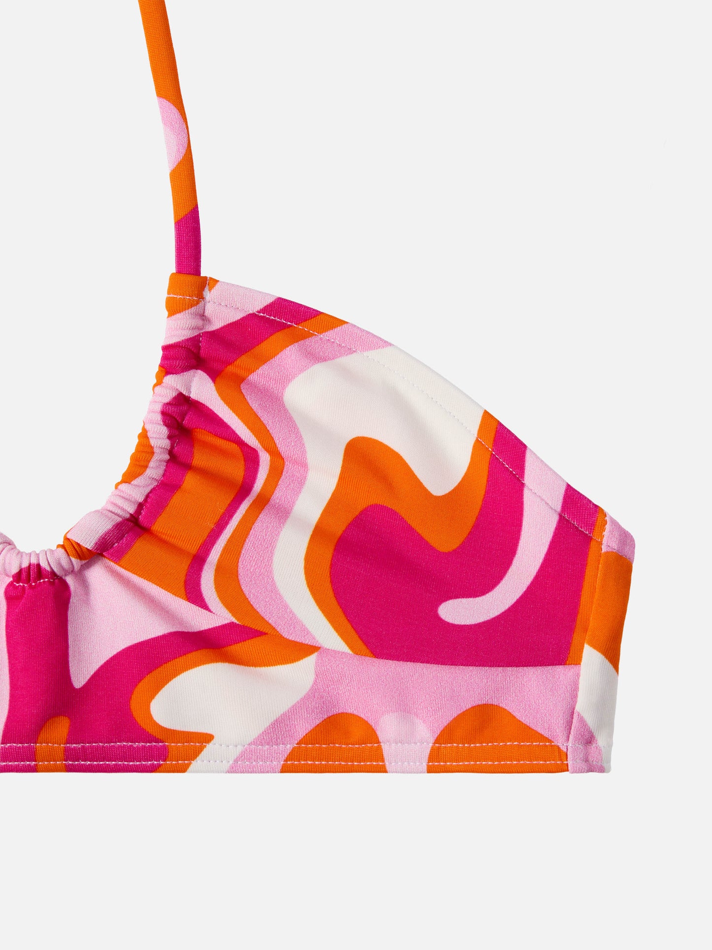 Top crop Page Jr con stampa liquid shape