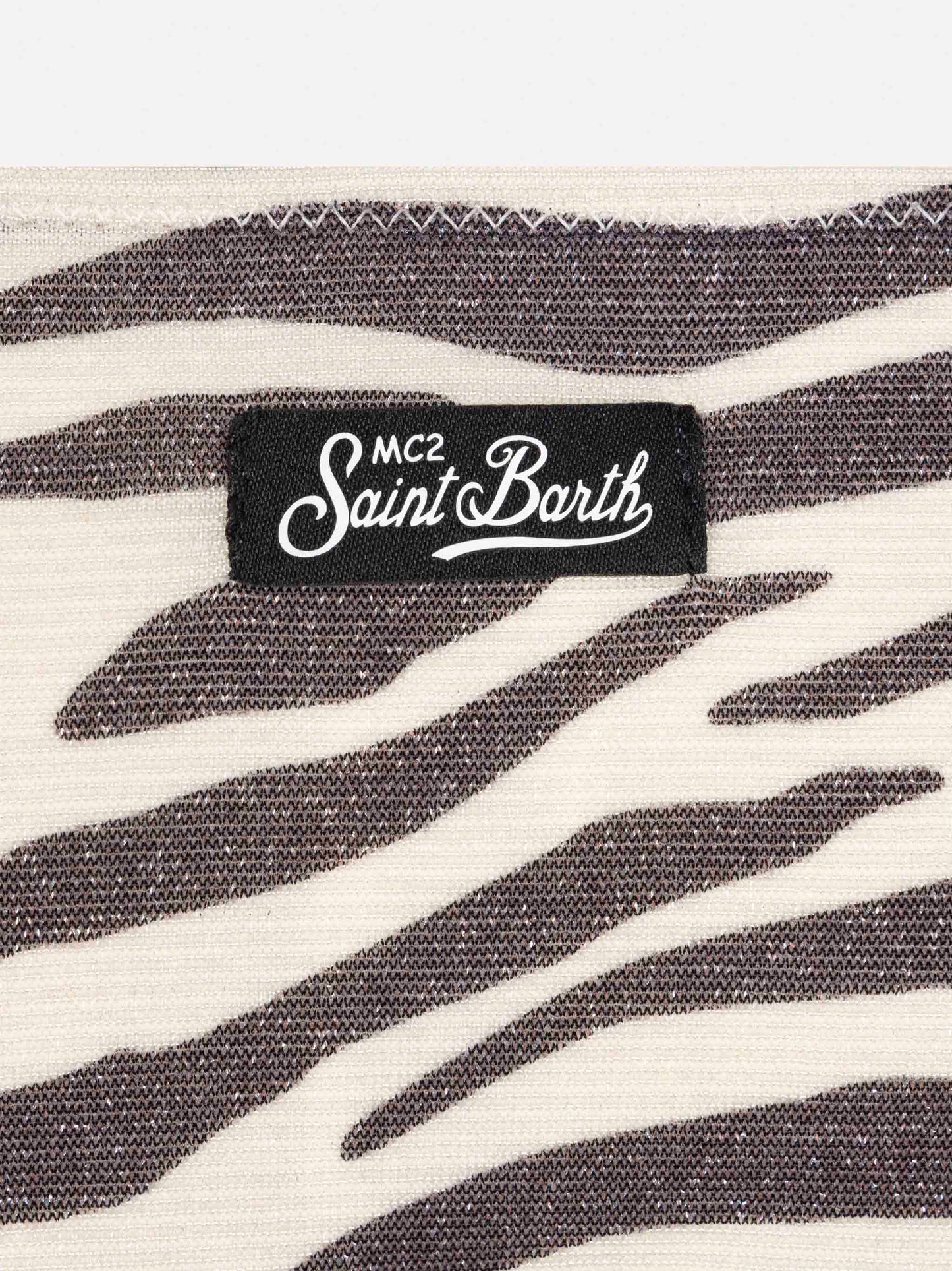 Paloma Jr lurex bralette bikini with zebra print - MC2 Saint Barth