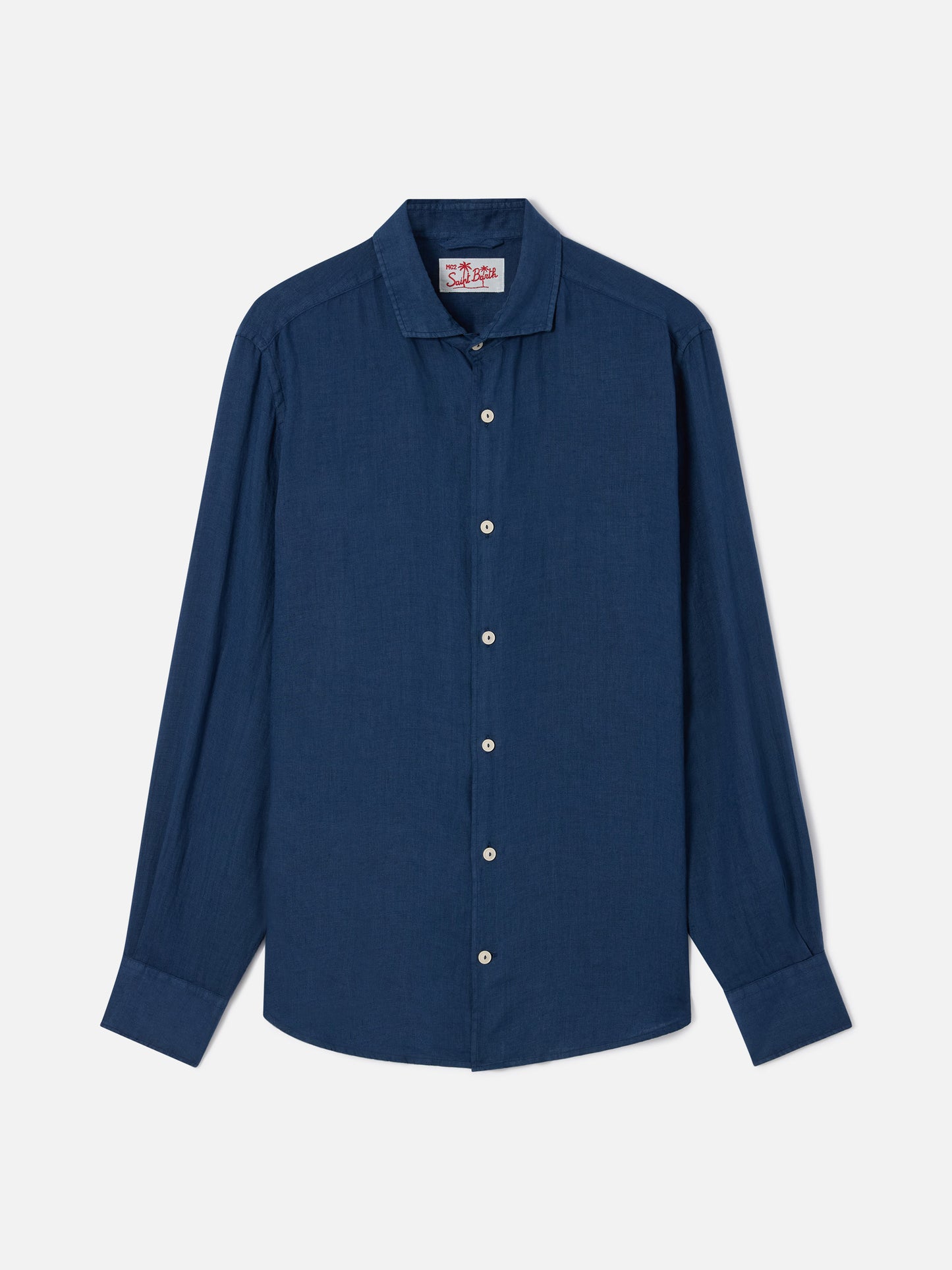 Pamplona marineblaues Leinenhemd