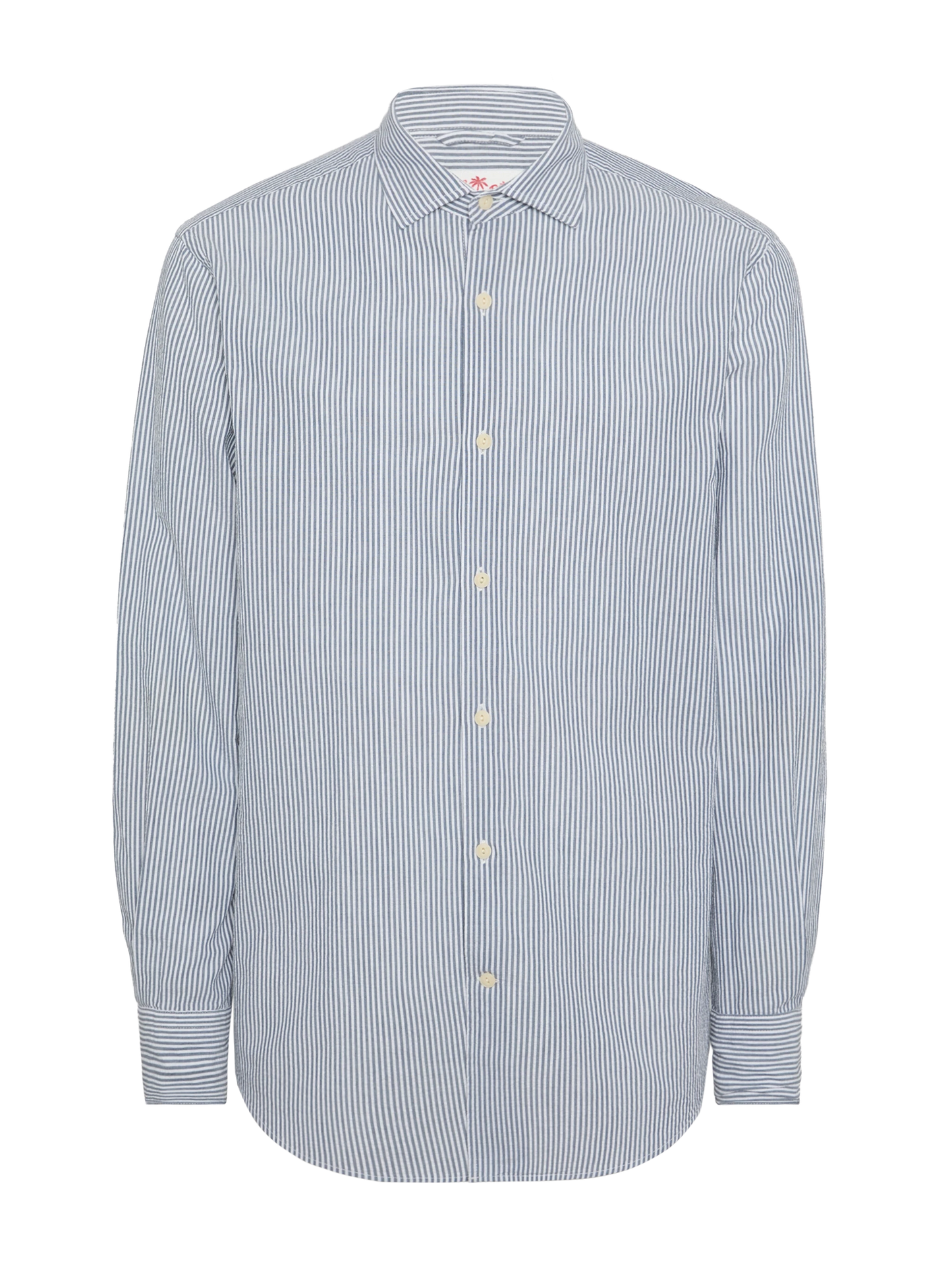 Light blue striped seersucker shirt Pamplona - MC2 Saint Barth
