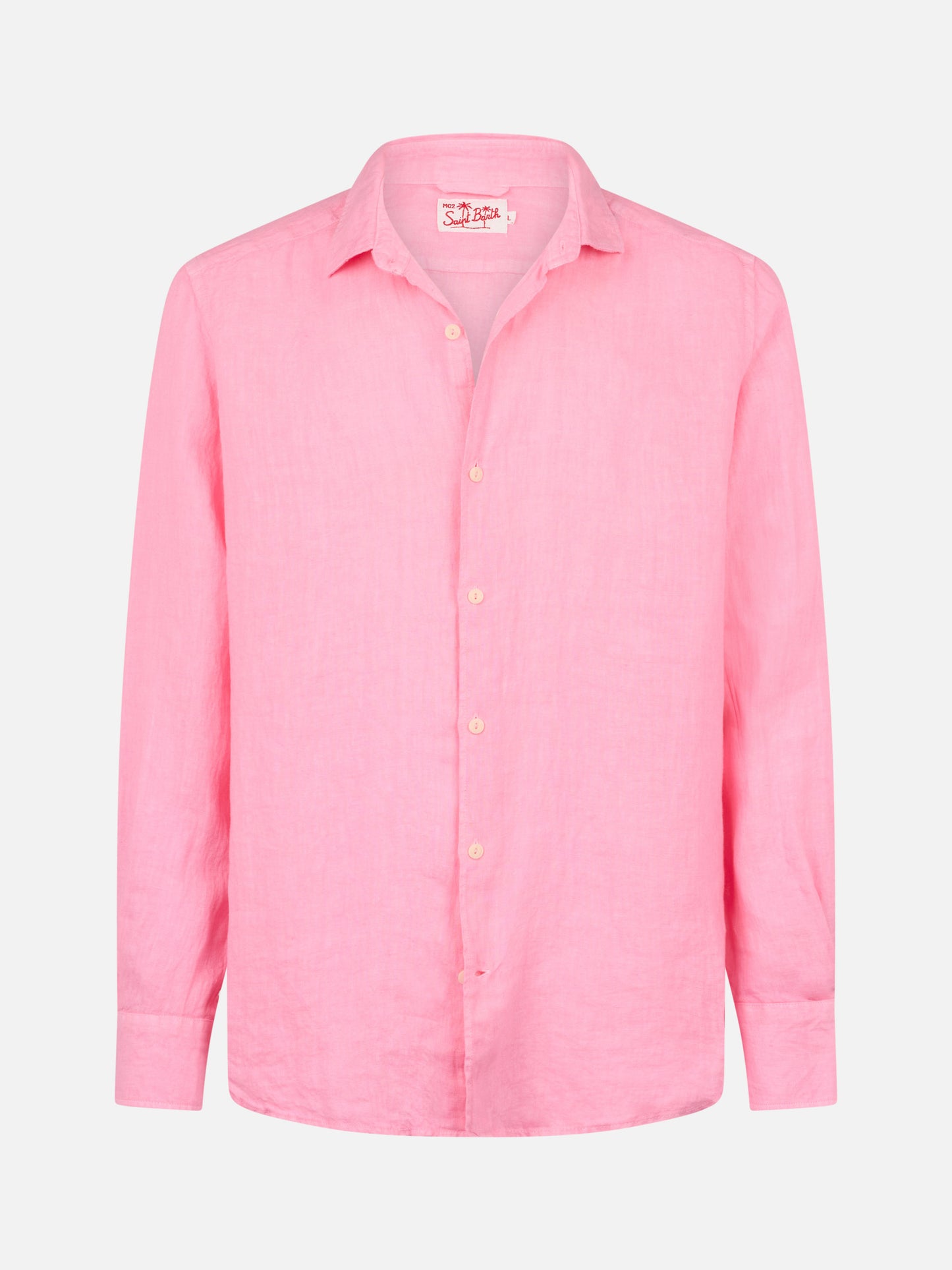 Man pink linen shirt Pamplona - MC2 Saint Barth