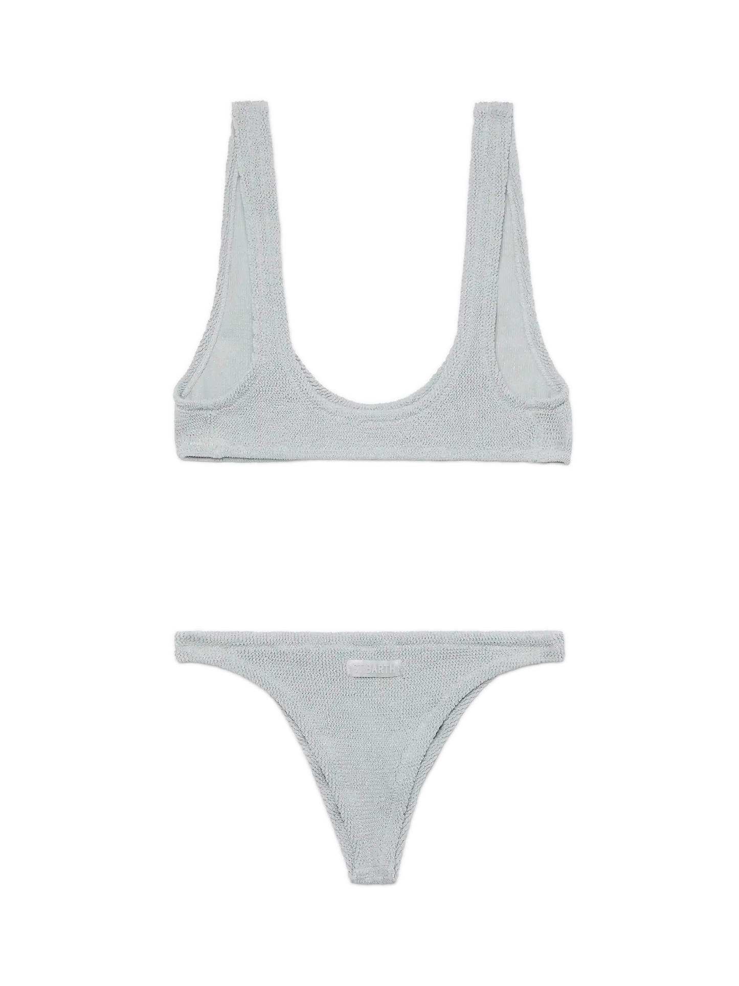 Lurex silver tiny crinkle bralette Pamy Naomi - MC2 Saint Barth