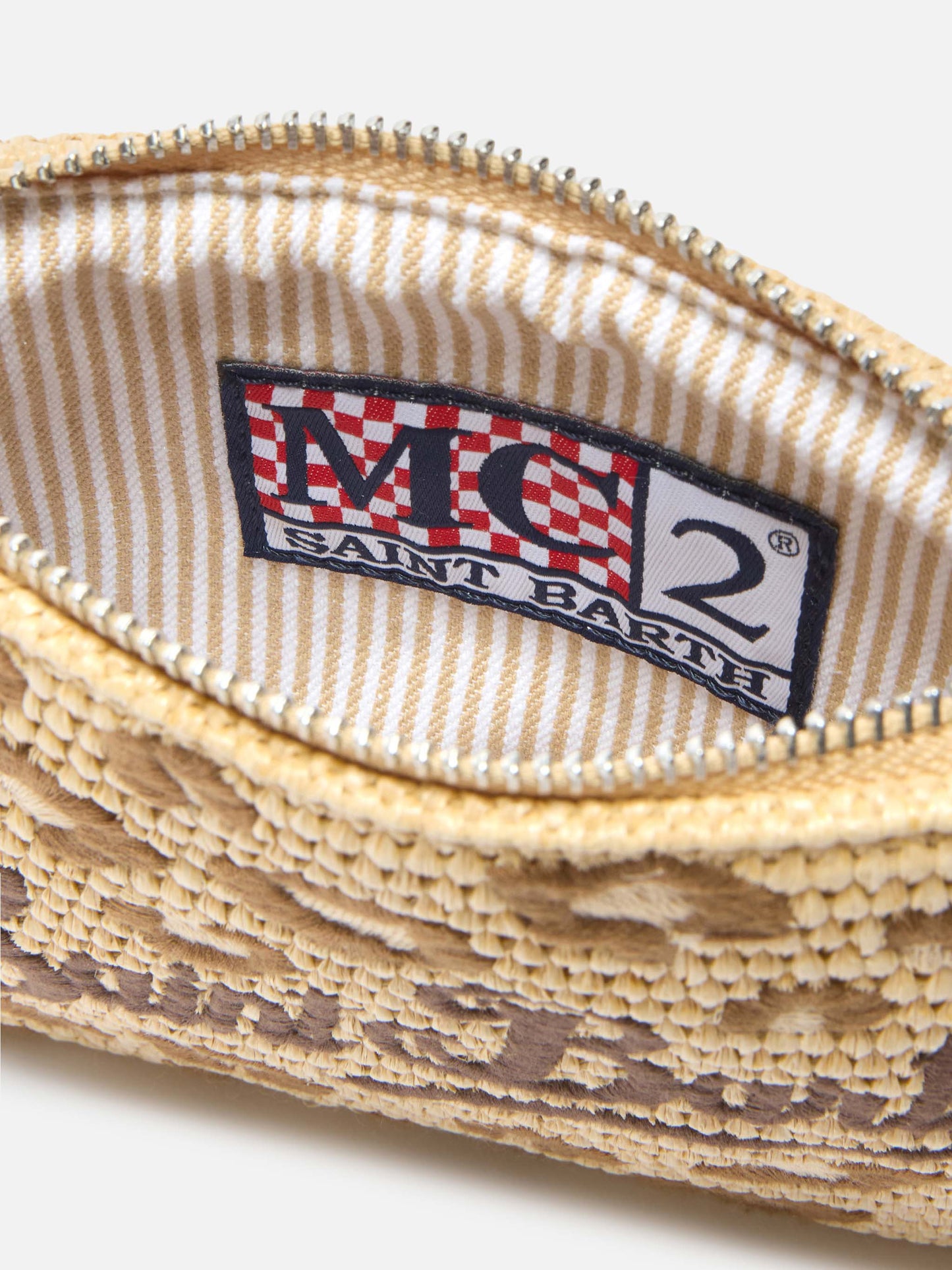 Mini Parisienne embroidered leopard pouch with removable shoulder strap