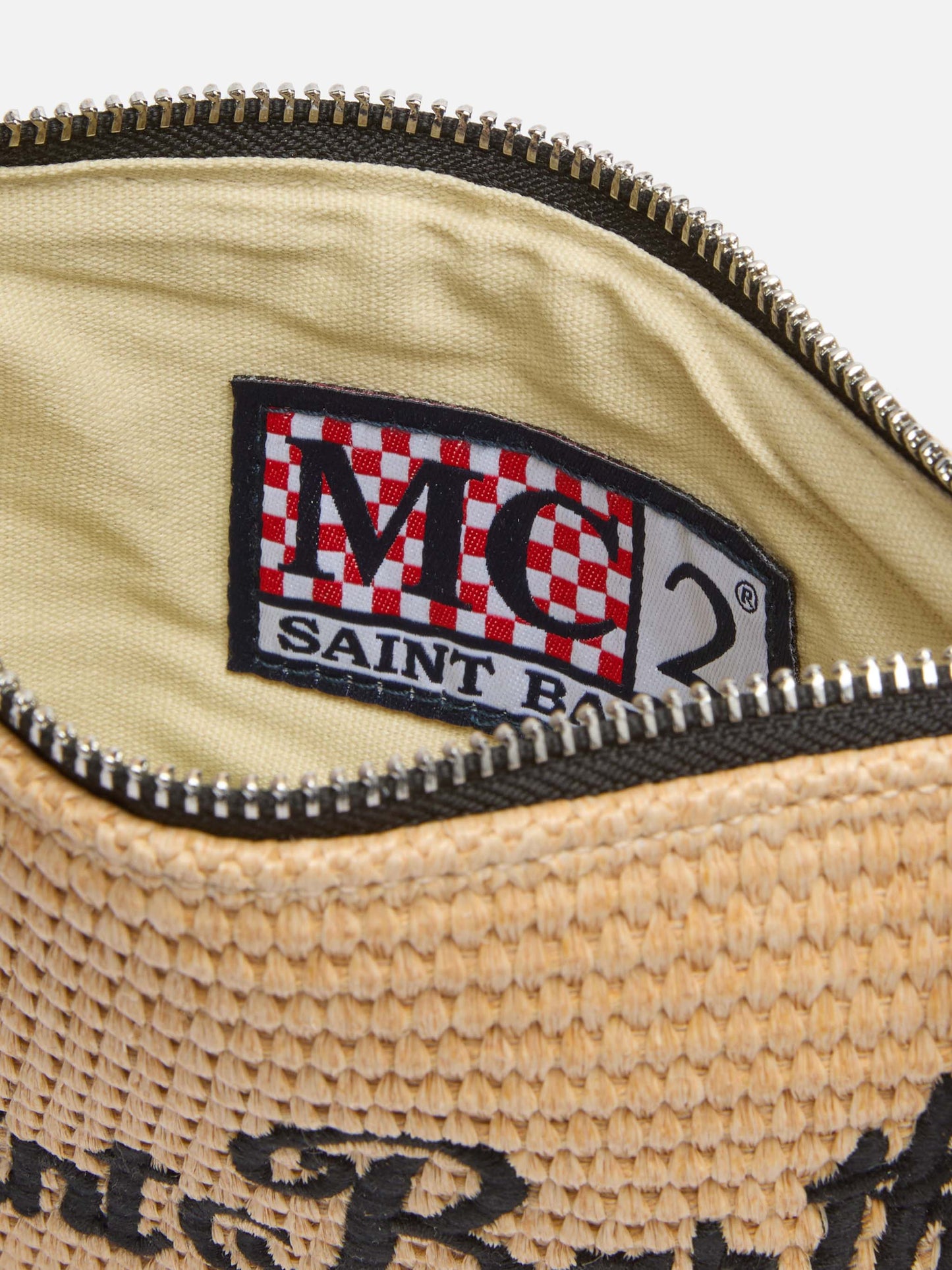 Beige Parisienne Straw mini pouch bag - MC2 Saint Barth