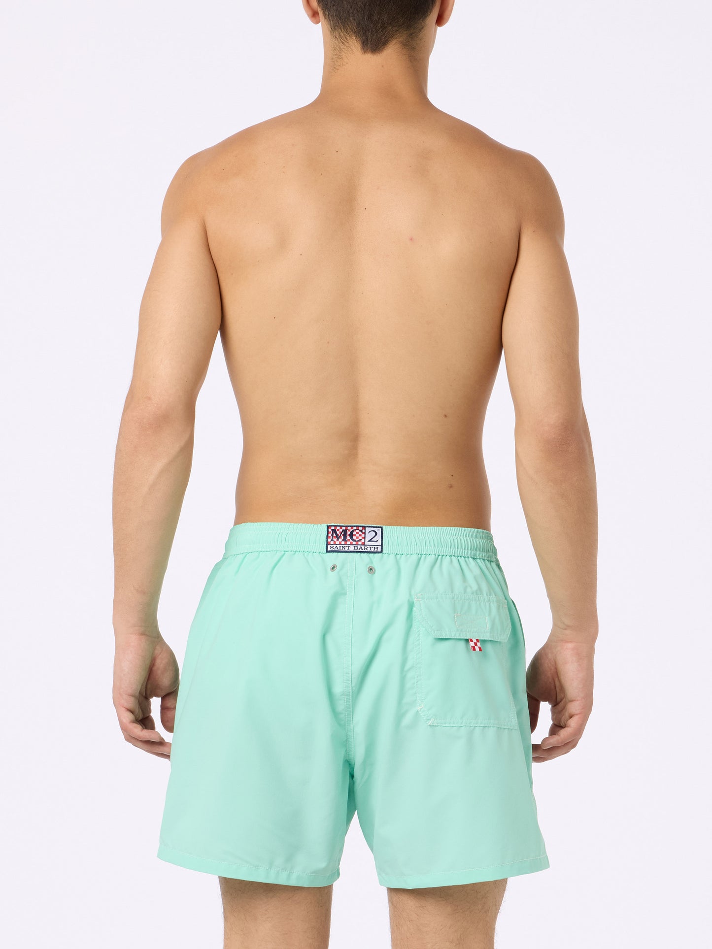 Sage green classic light swim shorts Patmos - MC2 Saint Barth