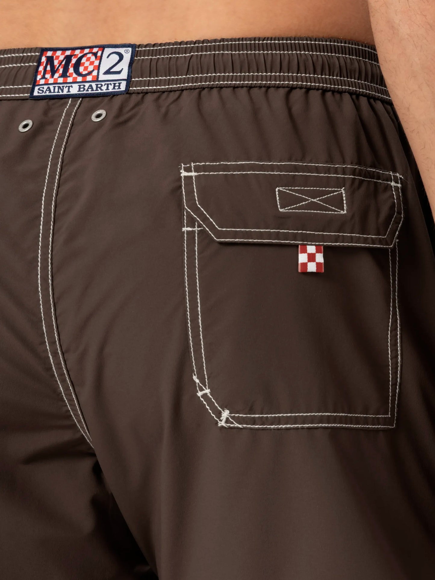 Camel mid-length classic light swim shorts Patmos - MC2 Saint Barth