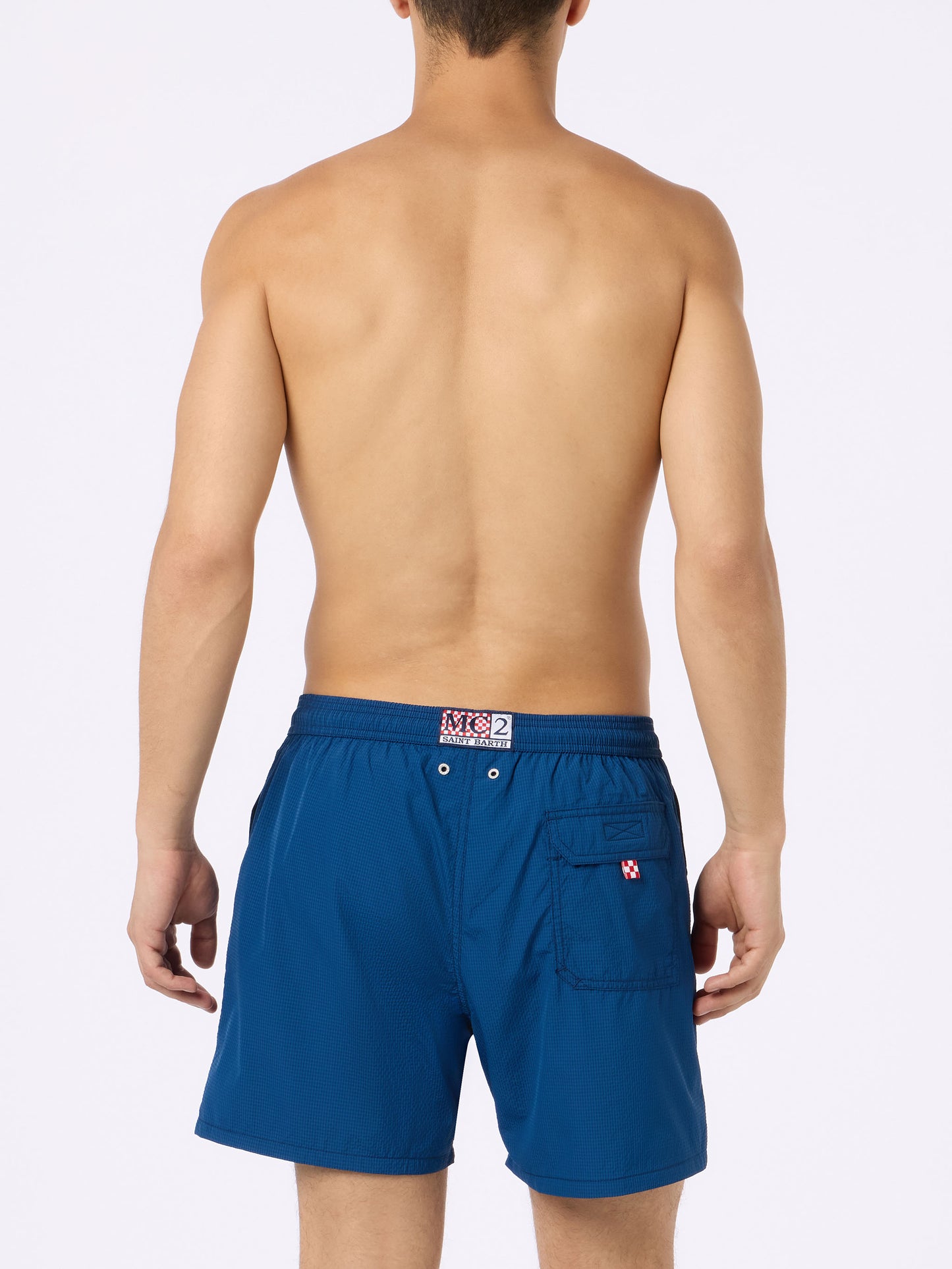 Seersucker classic light swim shorts Patmos - MC2 Saint Barth