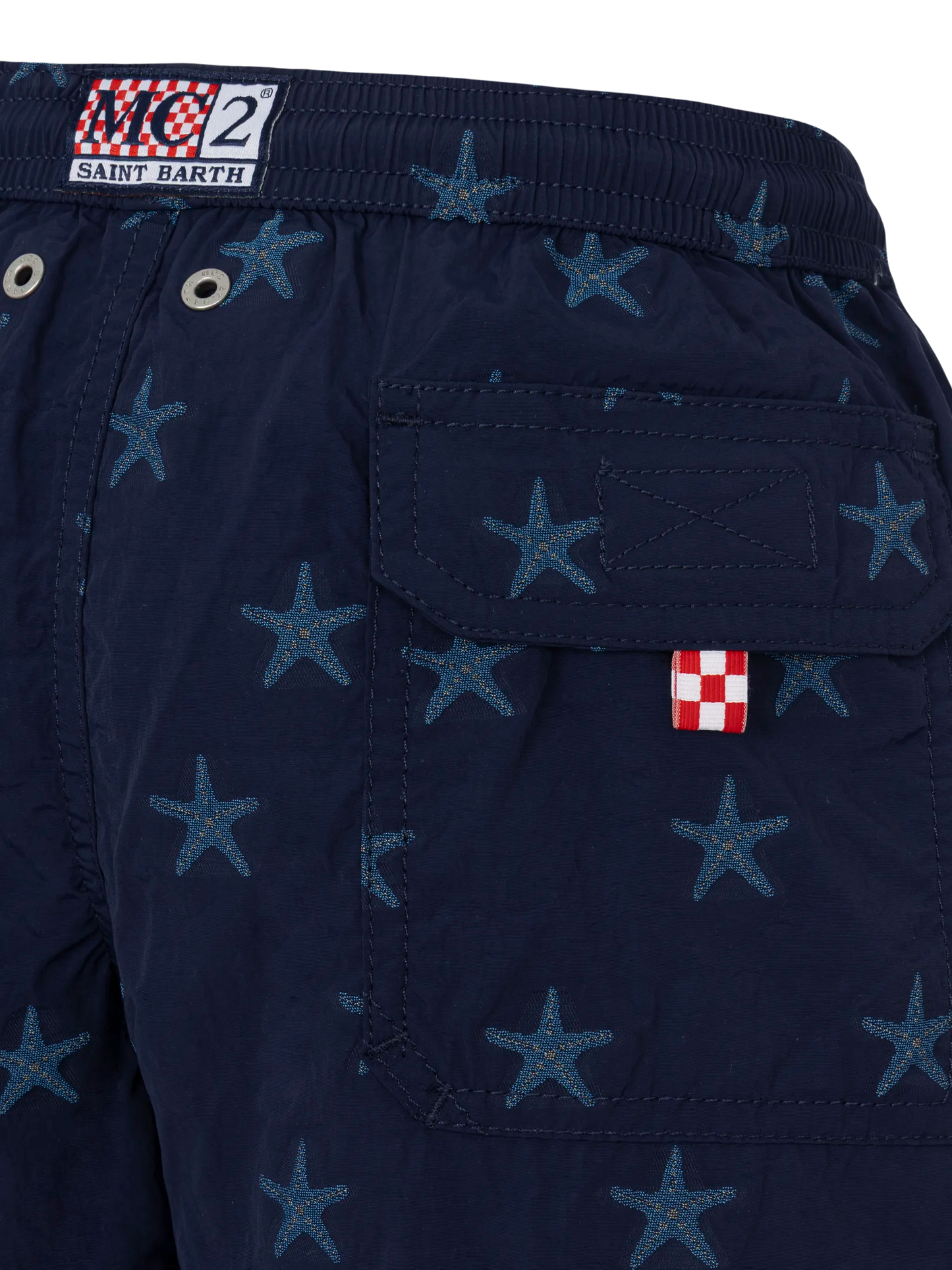 Patmos Jr mid-length swim shorts with seastar jacquard - MC2 Saint Barth