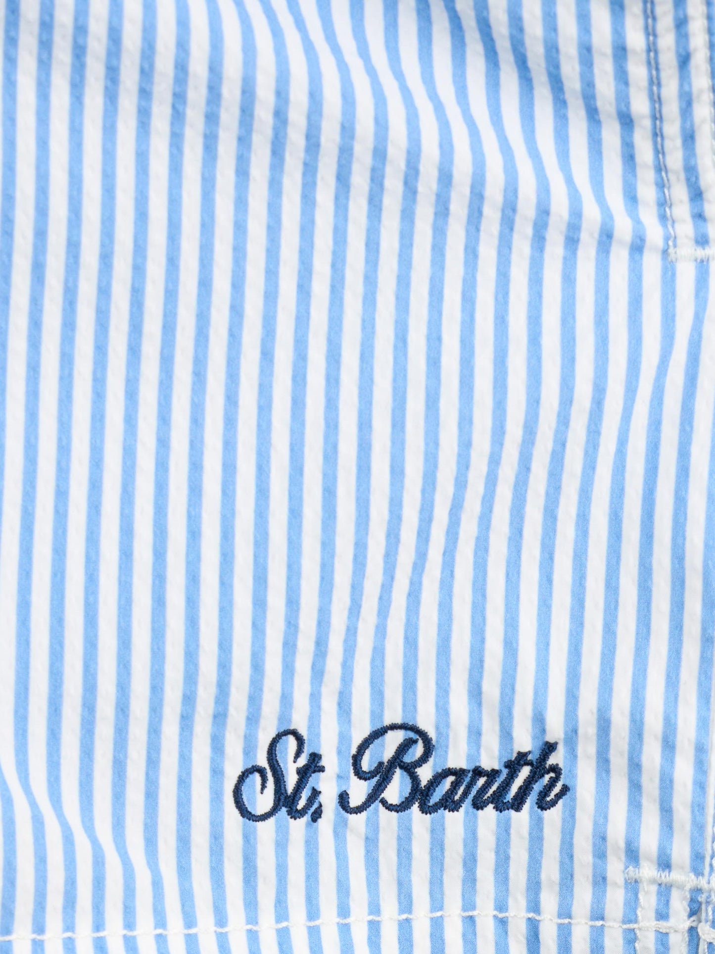 Patmos Jr seersucker striped mid-length swim shorts - MC2 Saint Barth